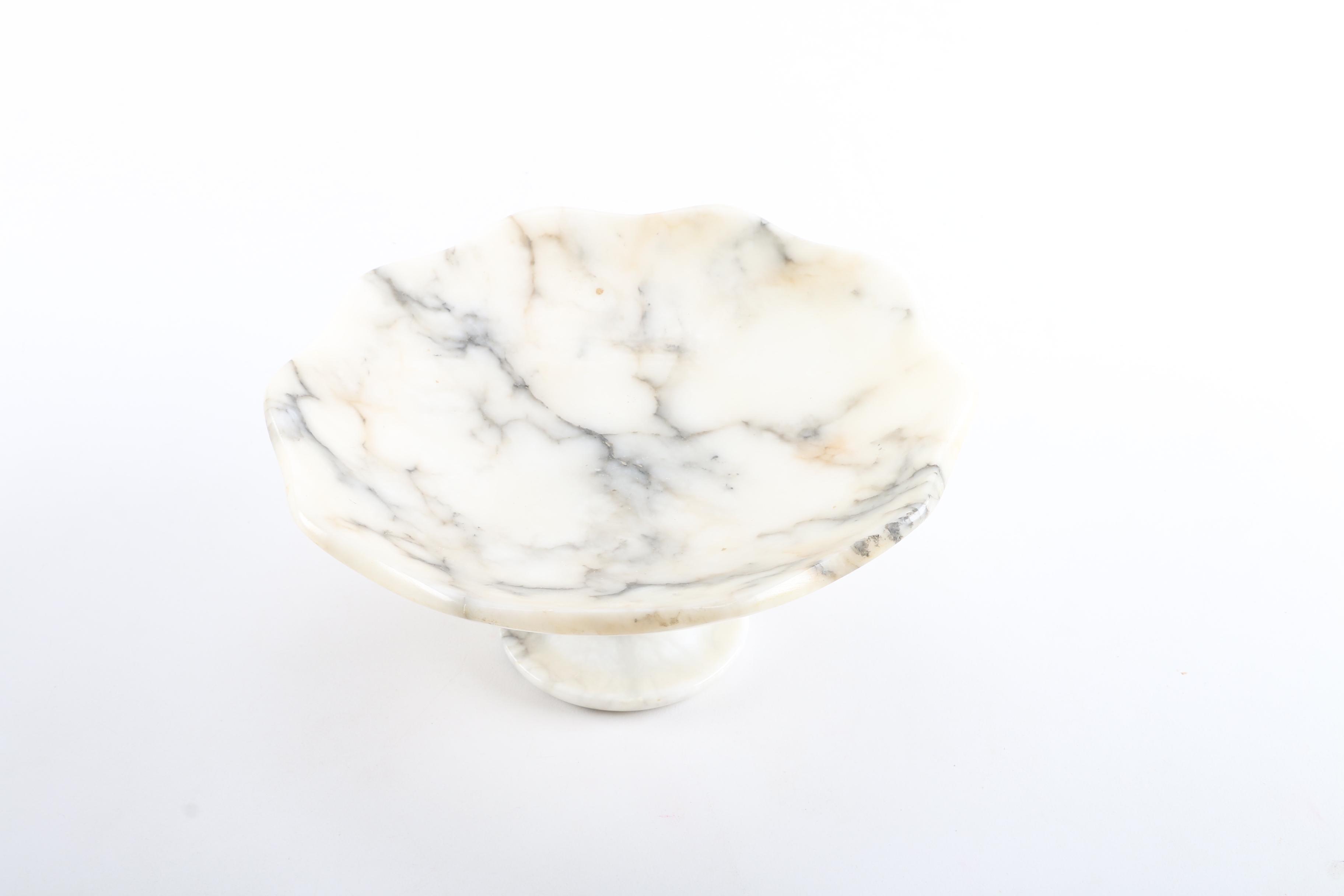 Carved Alabaster Pedestal Compote