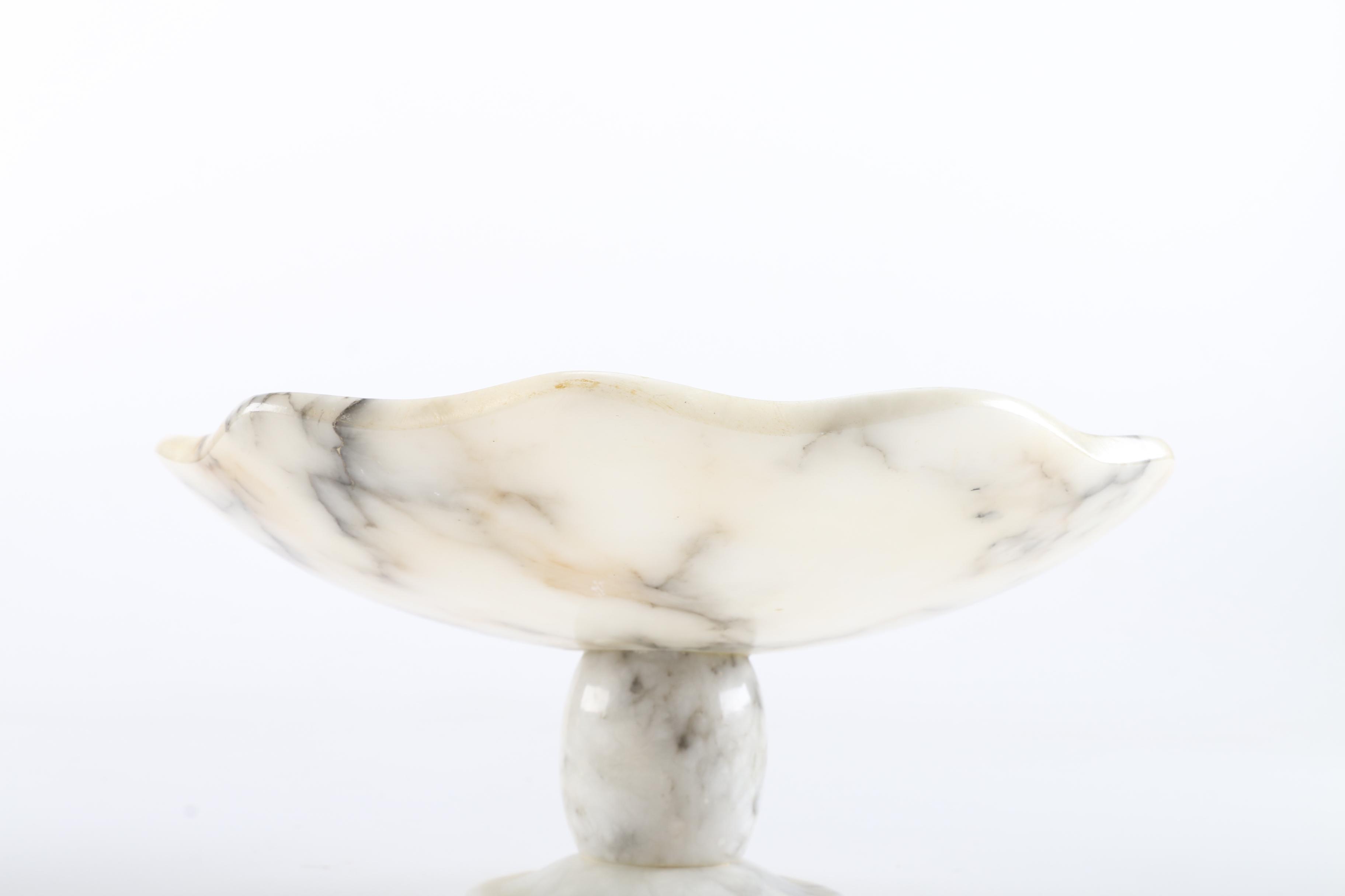 Carved Alabaster Pedestal Compote