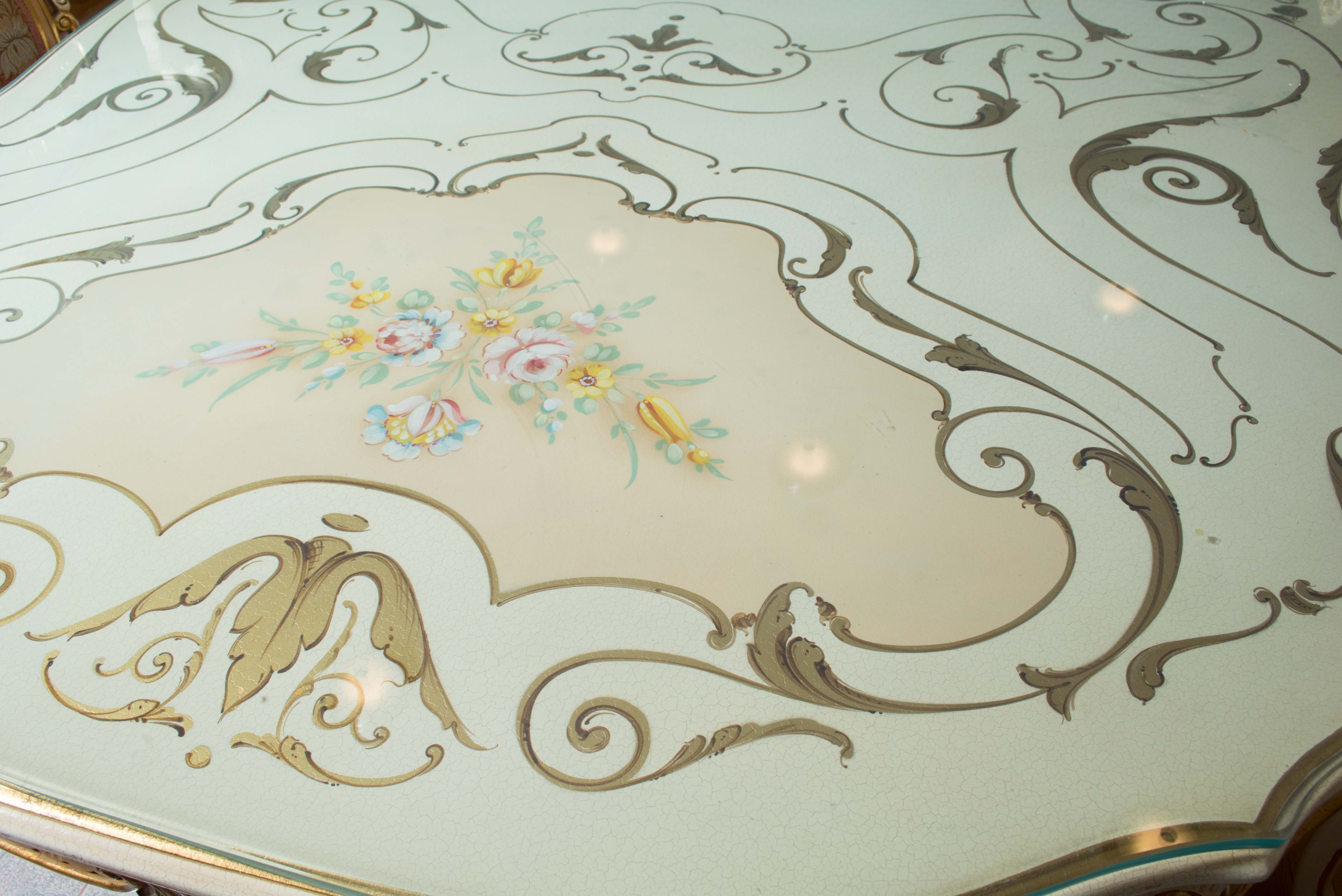 Palace Size Hand-Painted Rococo Style Dining Room Set