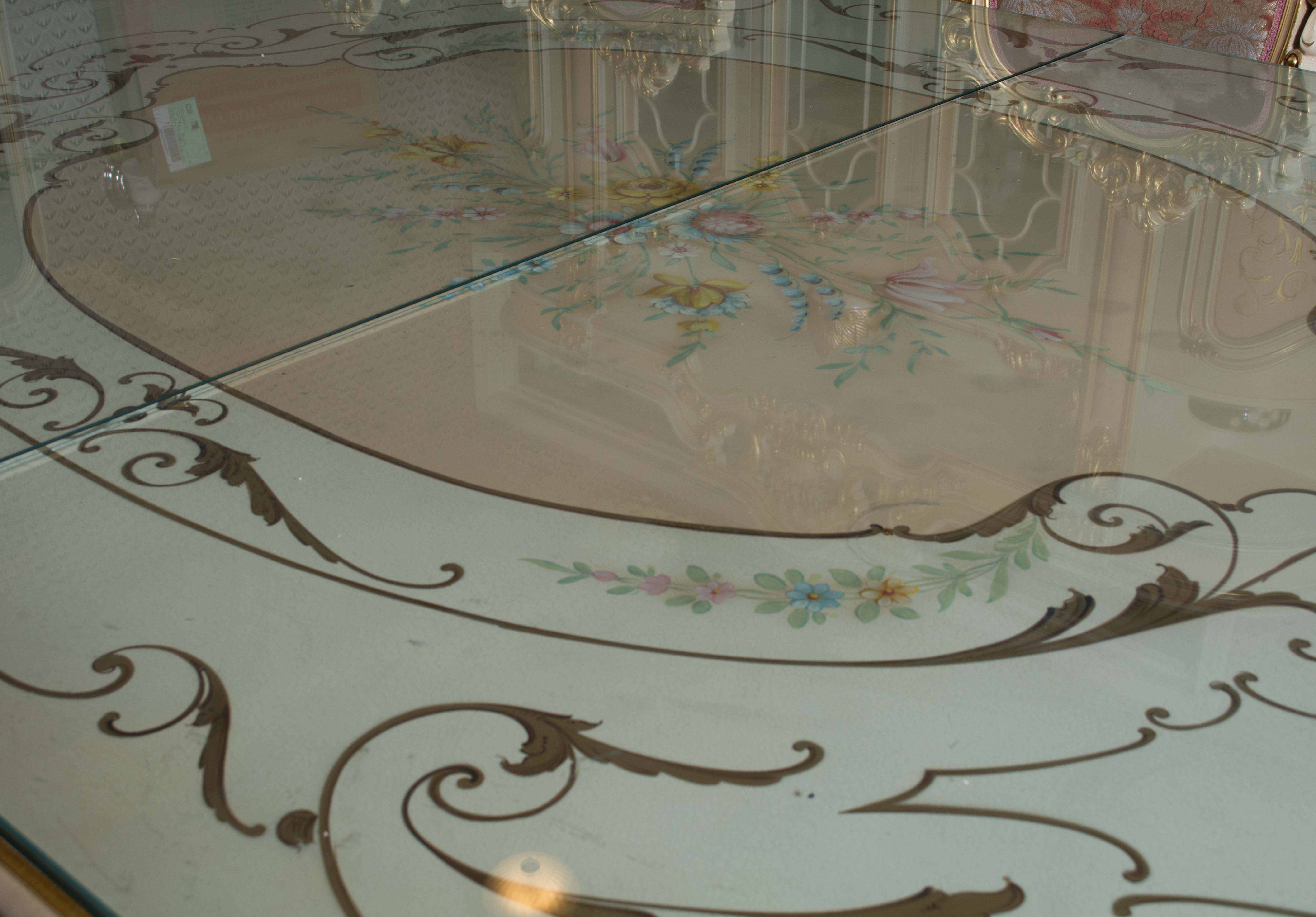 Palace Size Hand-Painted Rococo Style Dining Room Set