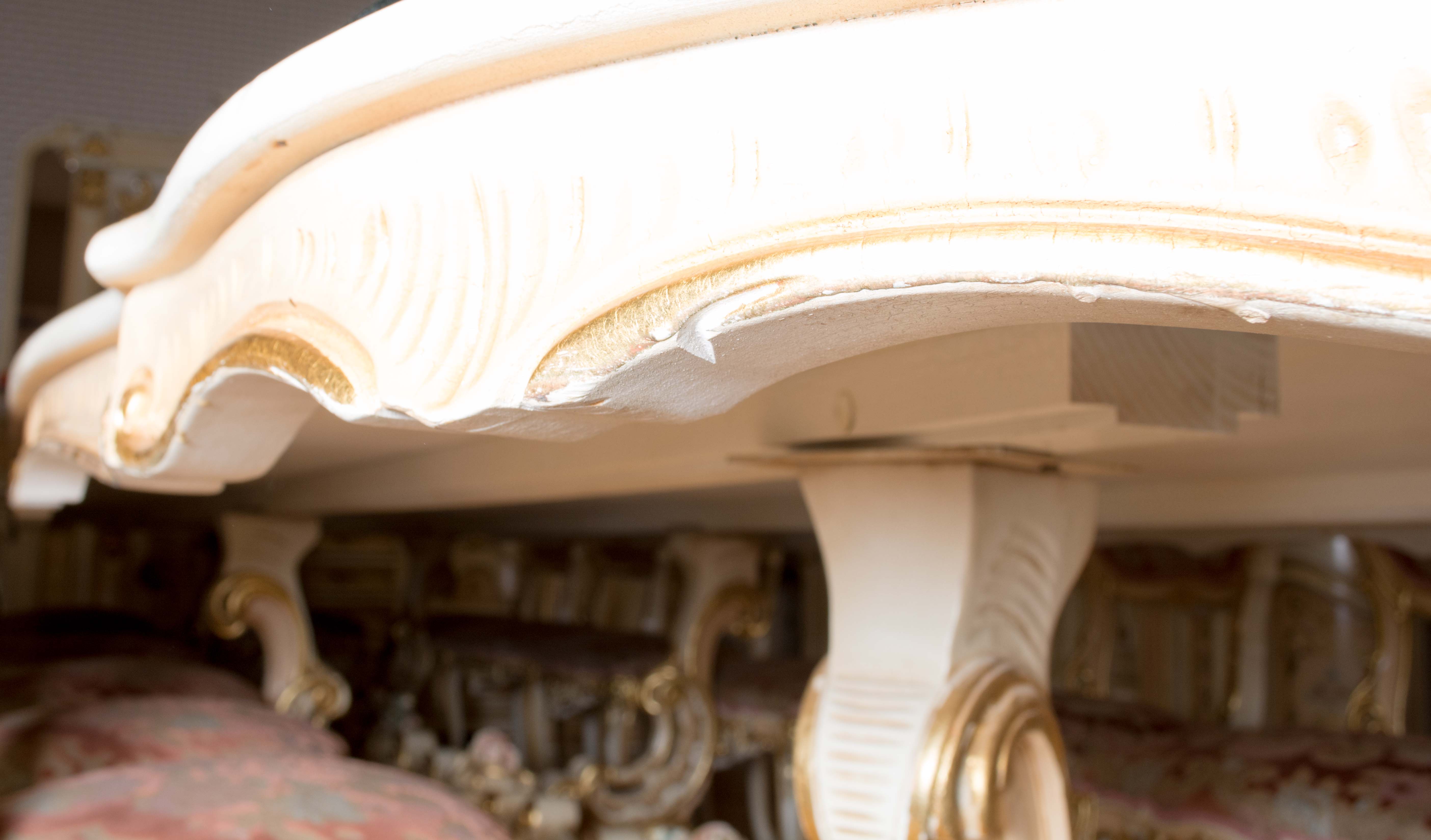 Palace Size Hand-Painted Rococo Style Dining Room Set