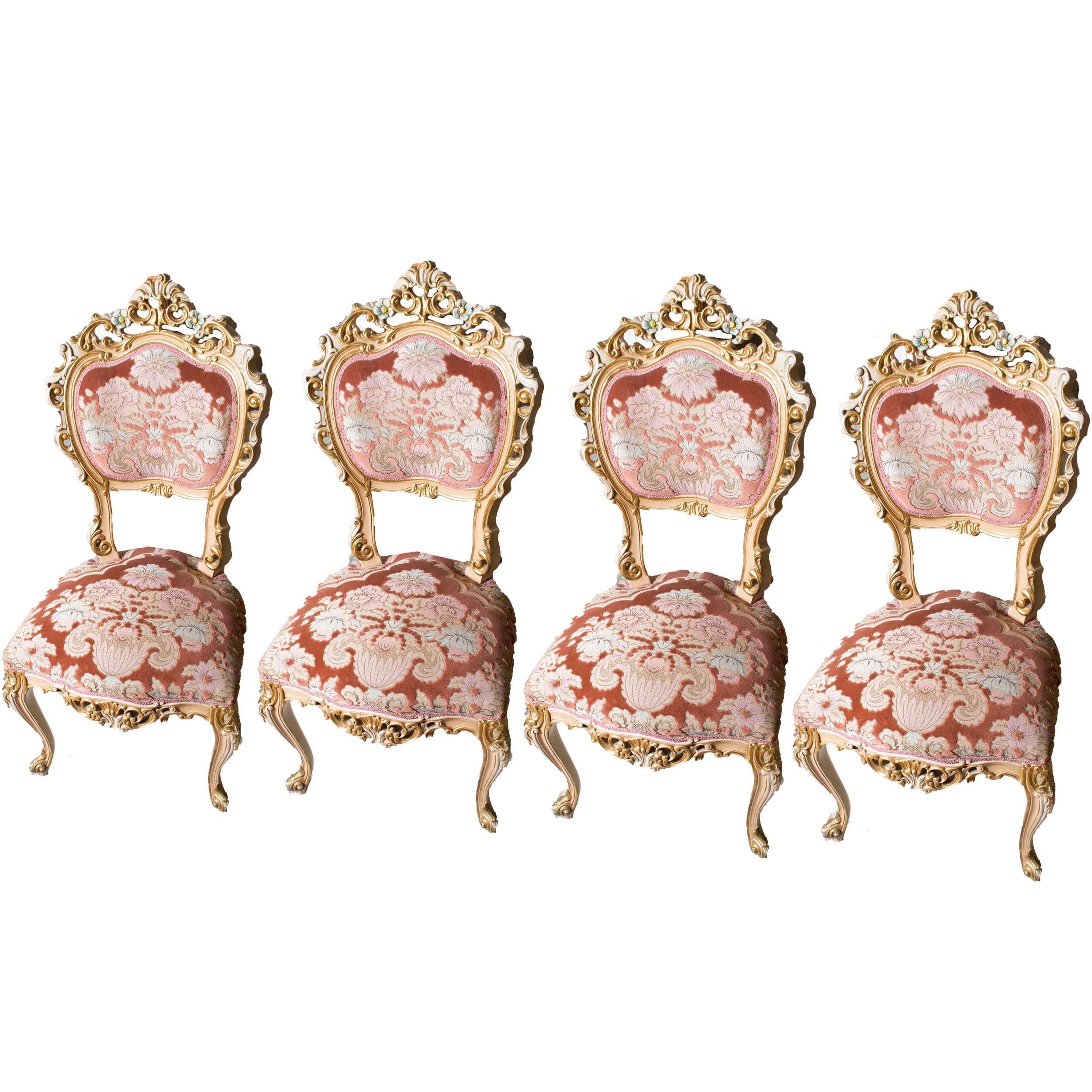 Hand-Painted Rococo Style Side Chairs