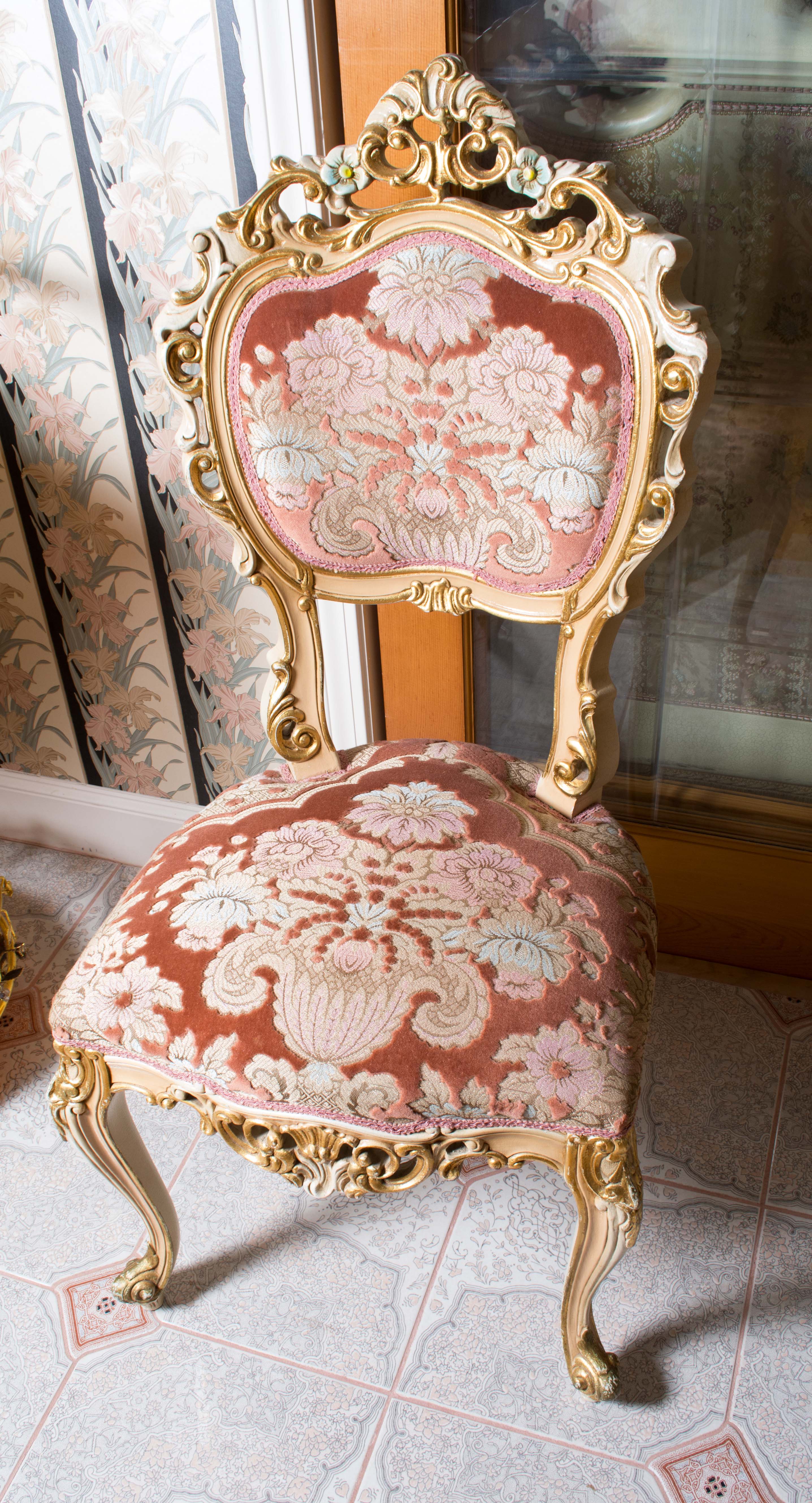 Hand-Painted Rococo Style Side Chairs