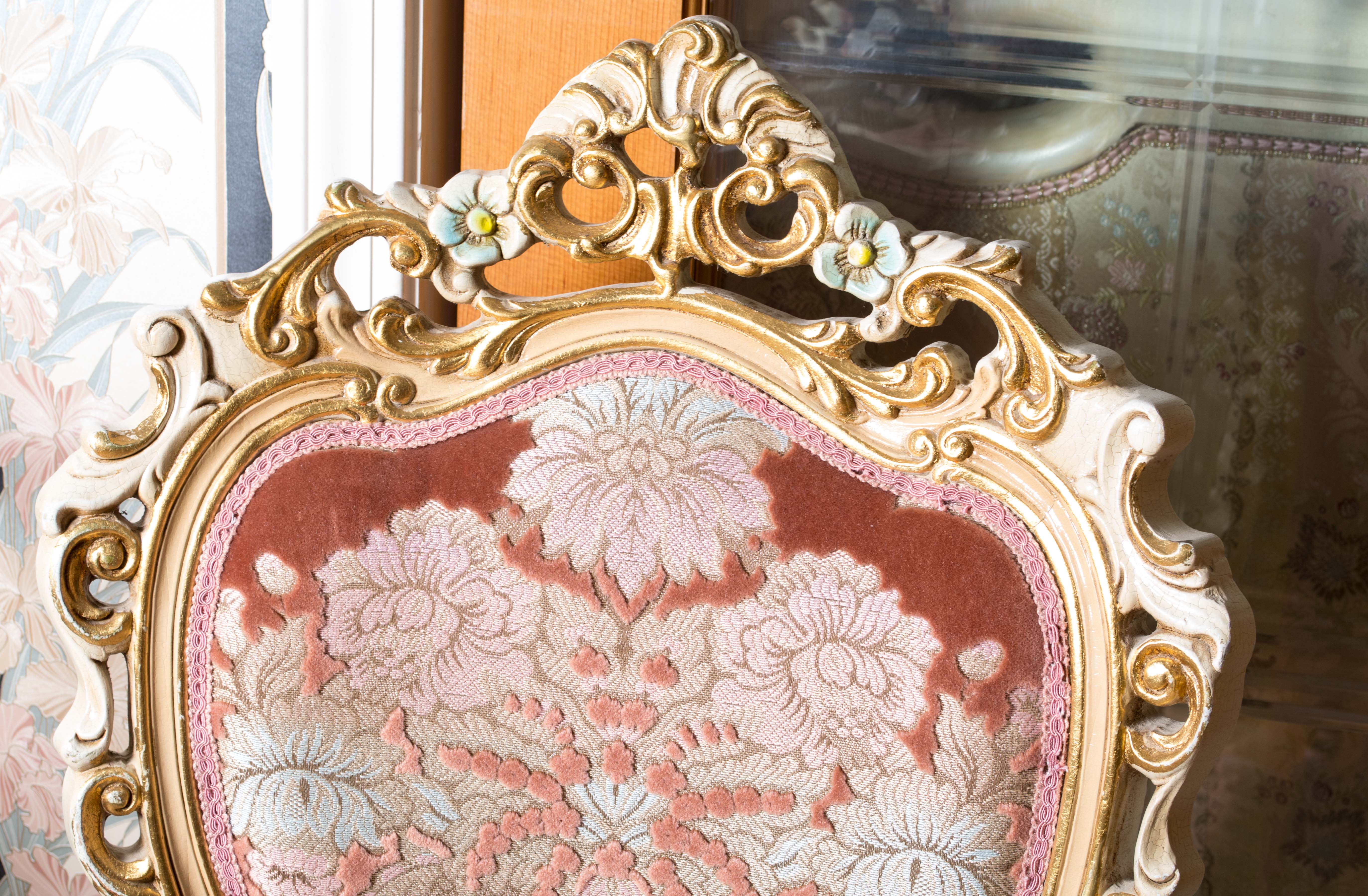 Hand-Painted Rococo Style Side Chairs