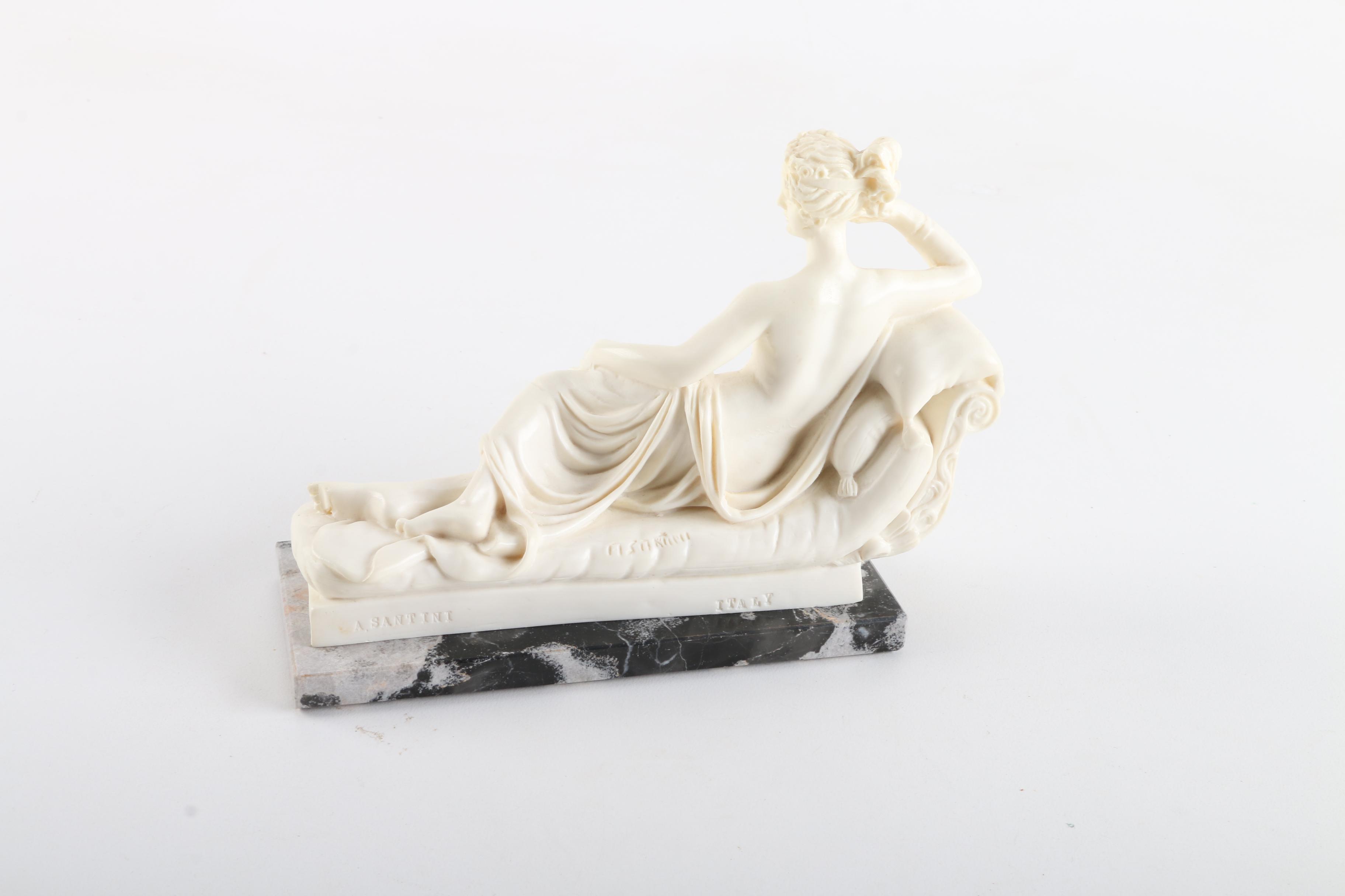 Paolina Bonaparte Resin and Marble Figurine