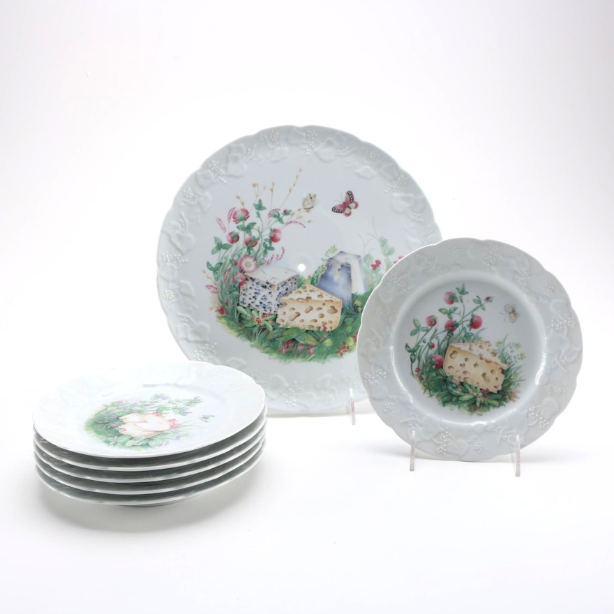 Limoges Lierre Lauvage Cheese Themed Plates