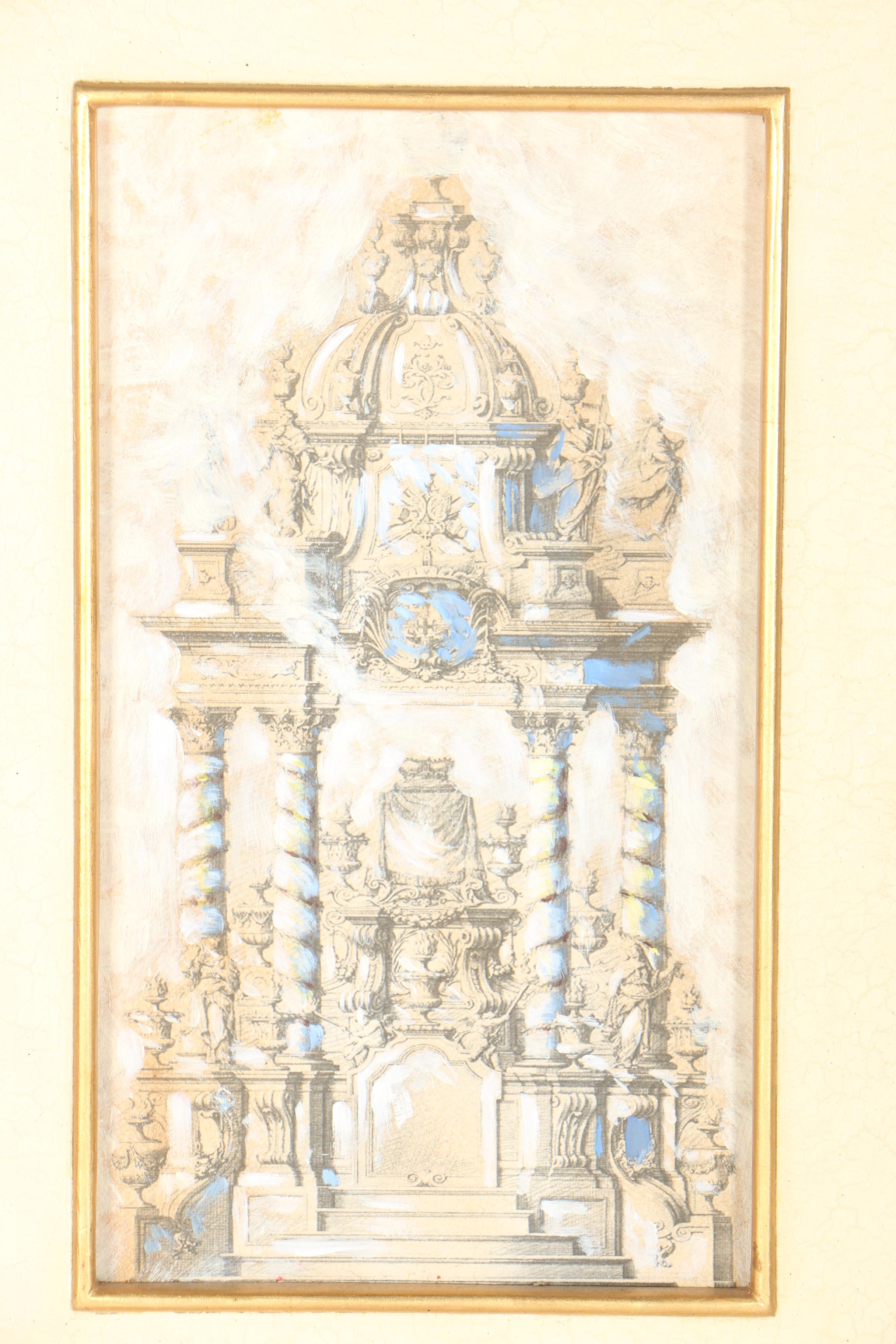 Hand Embellished Digital Prints of Baroque Style Architecture