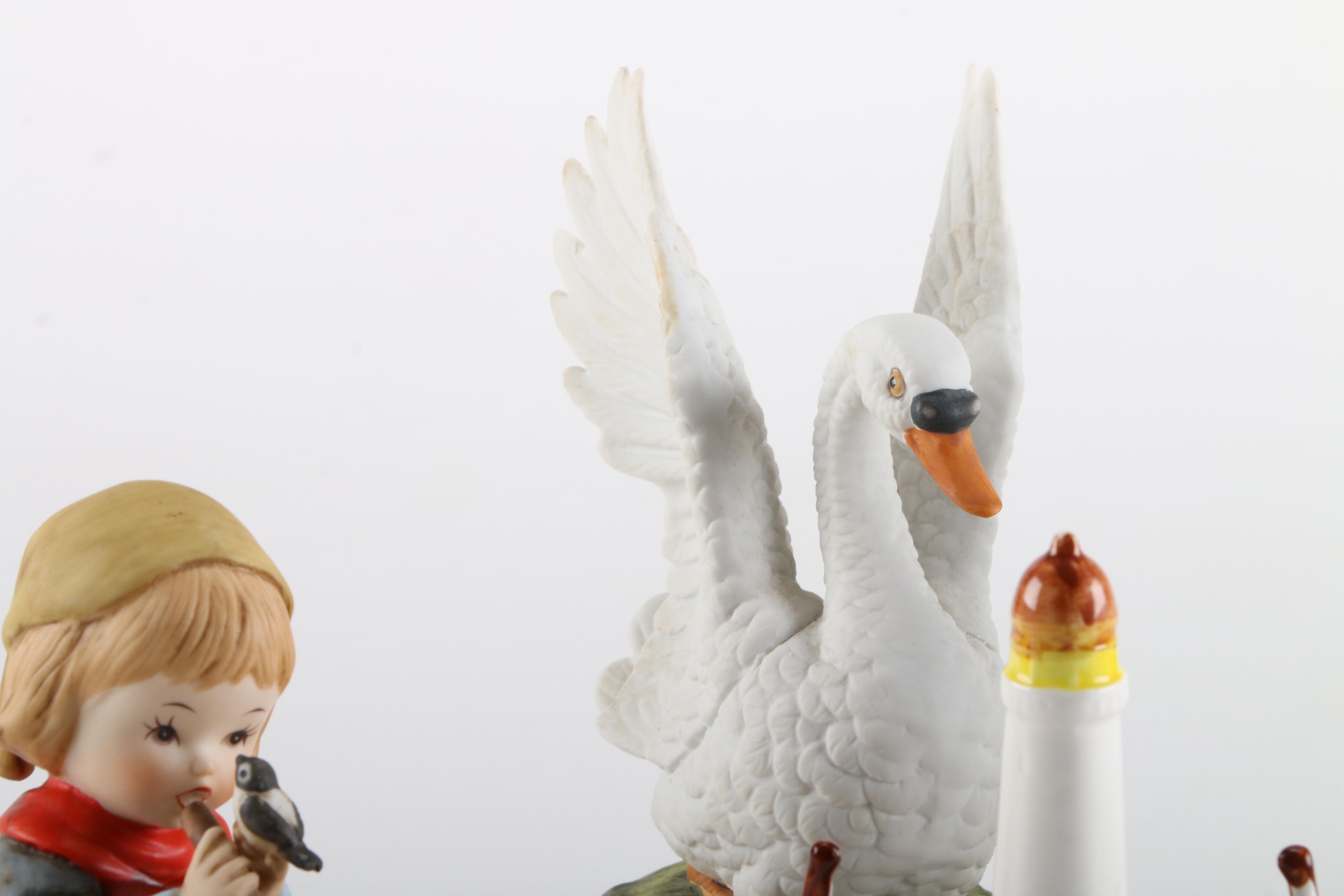 Collection of Ceramic Music Boxes Featuring Norman Rockwell "Birthday Party"