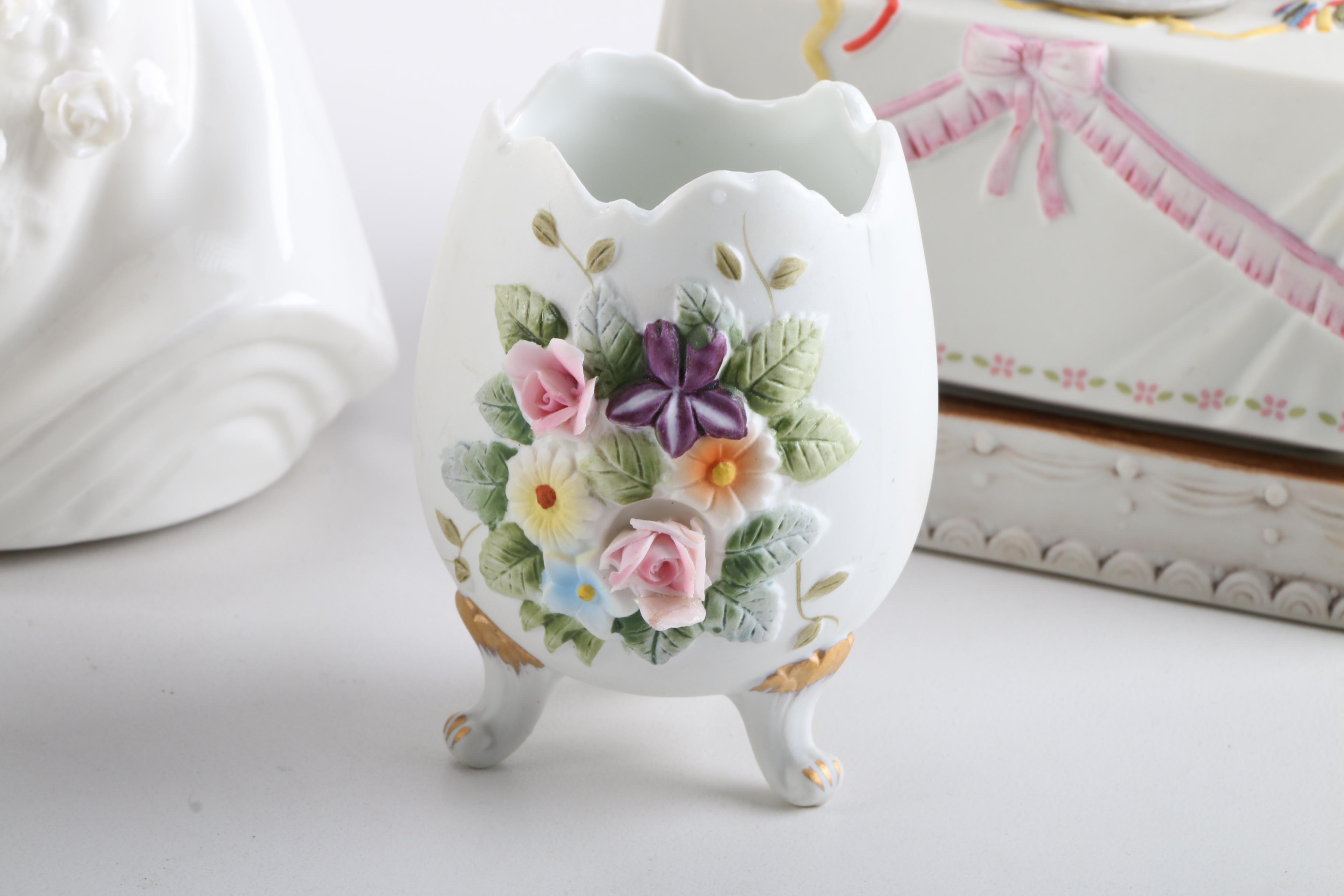 Collection of Ceramic Music Boxes Featuring Norman Rockwell "Birthday Party"