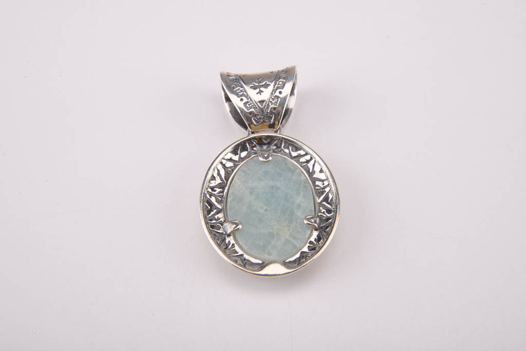 Aquamarine Sterling Silver Bracelet, Earrings, and Pendant