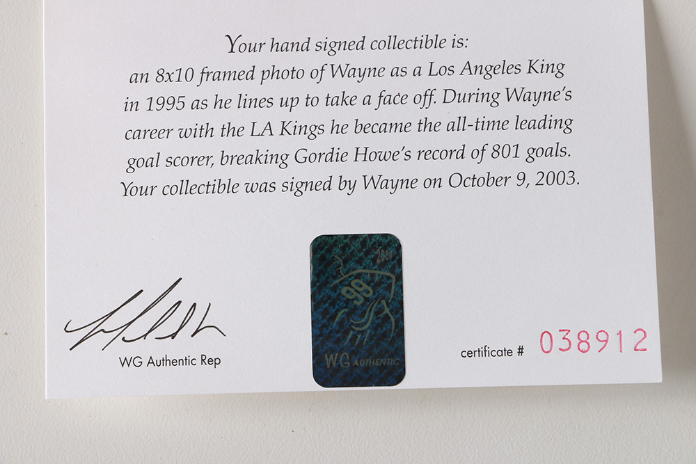 Signed and Framed Wayne Gretzky Los Angeles Kings Picture