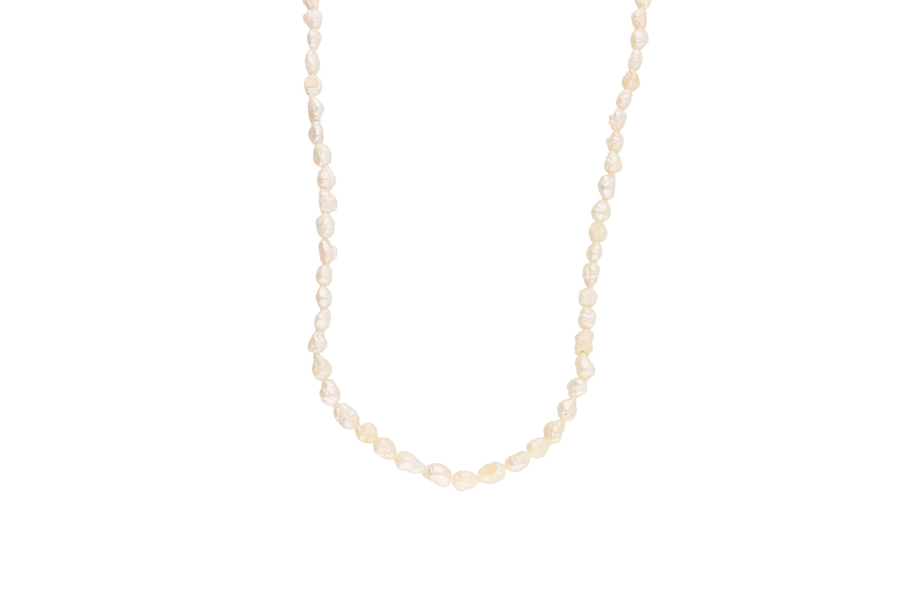 Cultured Pearl Necklace and Vintage Beaded New Light Compact