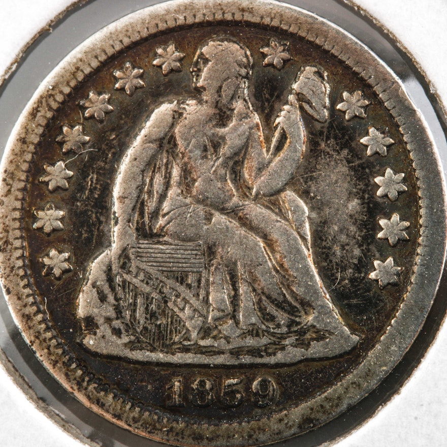 1859 O Seated Liberty Silver Dime