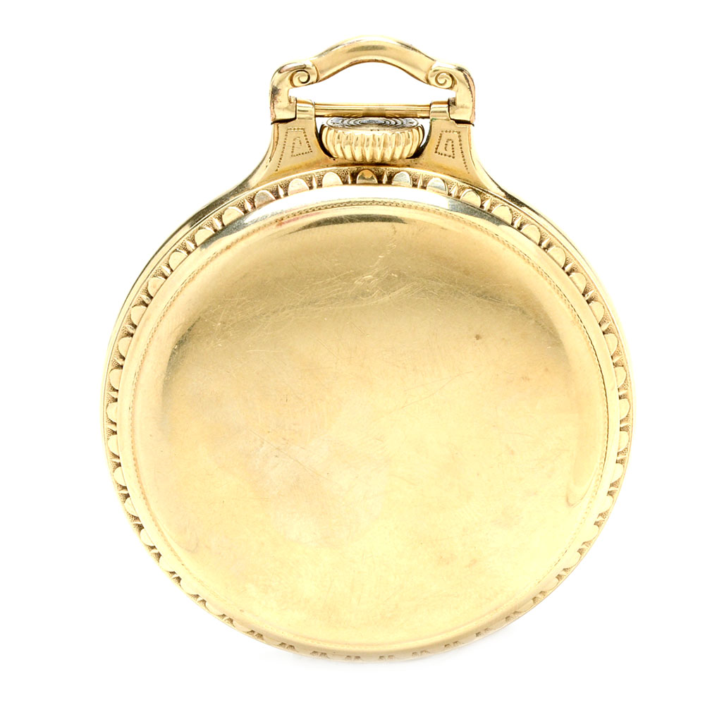 Vintage Hamilton 10K Gold Filled Open Face Pocket Watch