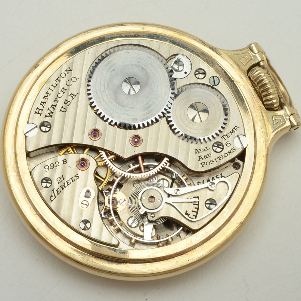 Vintage Hamilton 10K Gold Filled Open Face Pocket Watch