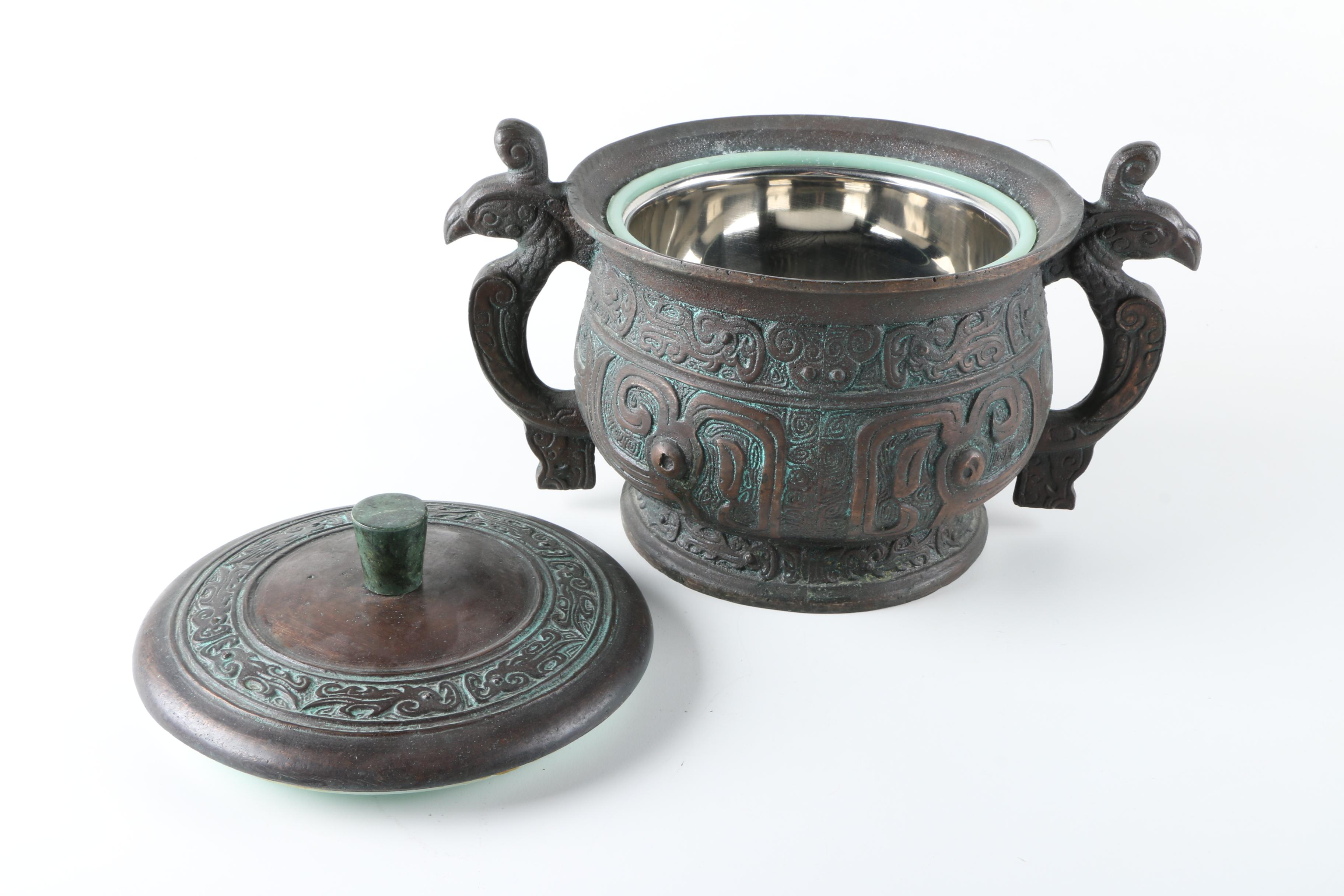 Ornate Taiwanese Metal Urn