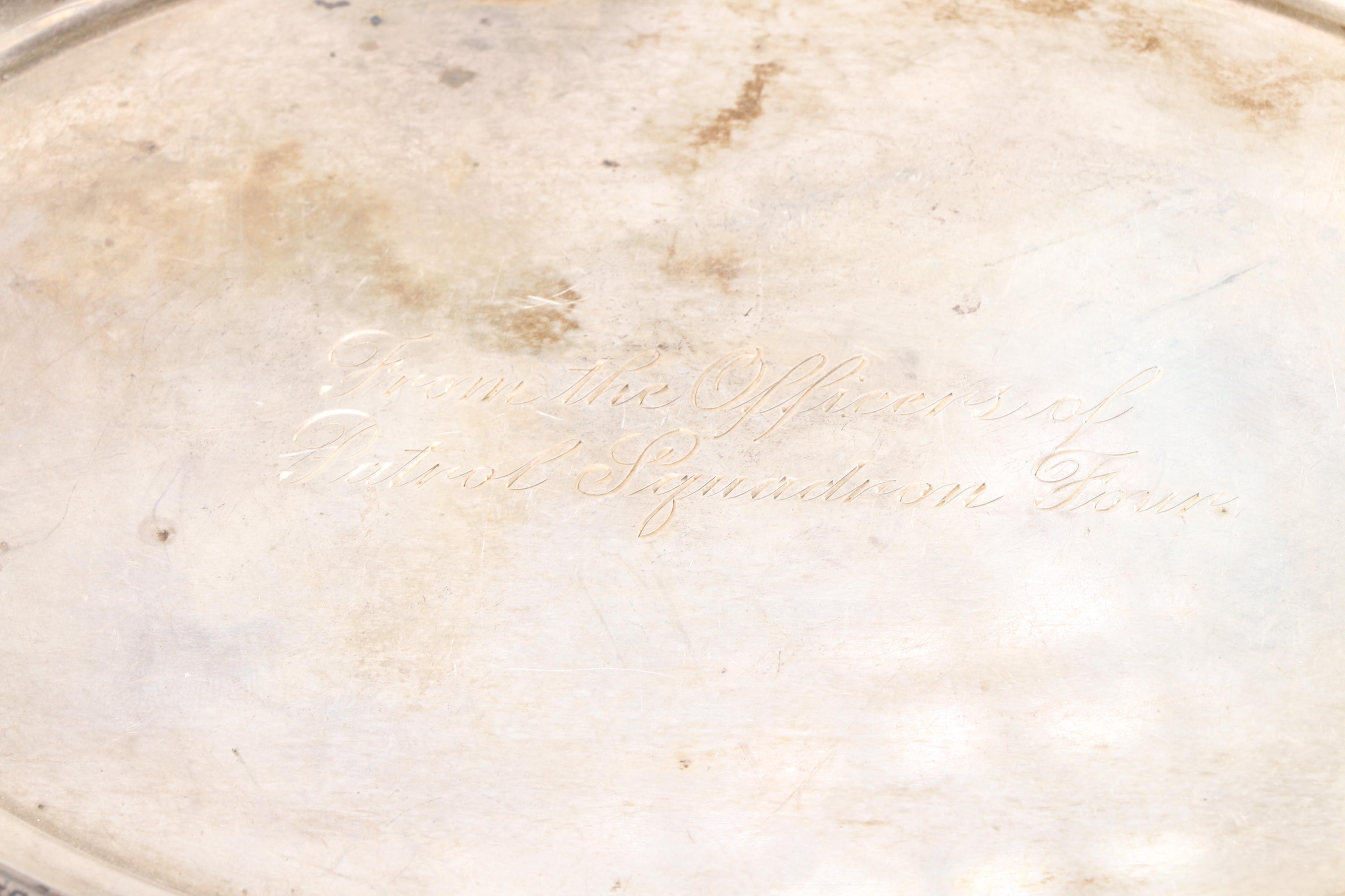 International Silver Co. "Prelude" Sterling Silver Tray and Gorham Silver Plate Candleholder