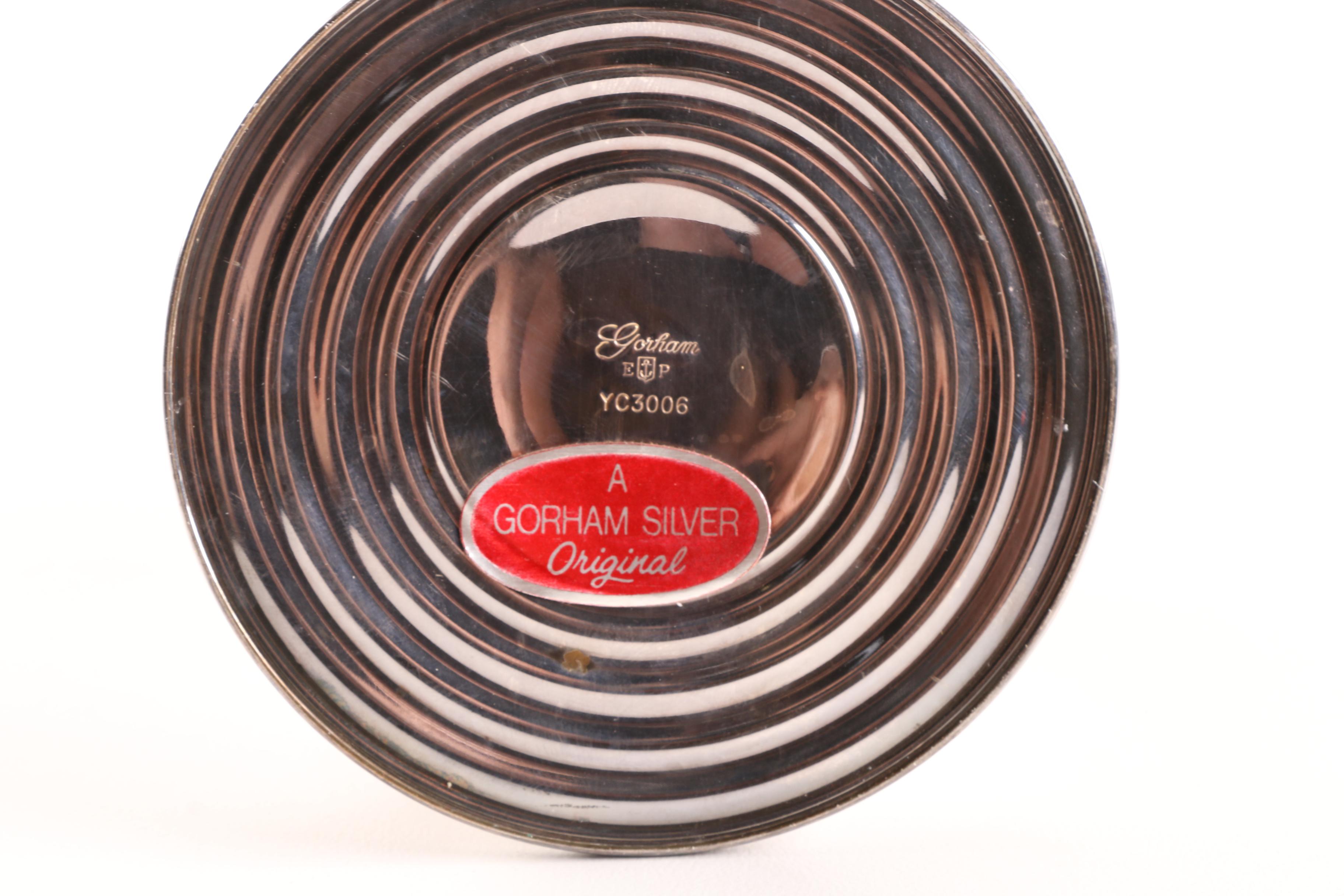 International Silver Co. "Prelude" Sterling Silver Tray and Gorham Silver Plate Candleholder