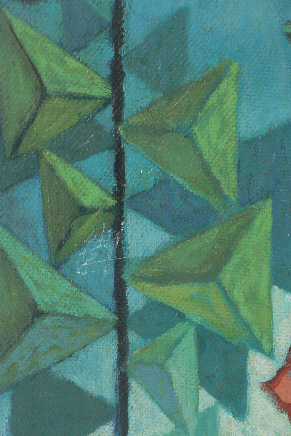 Oil Painting on Board of Abstract Flowers