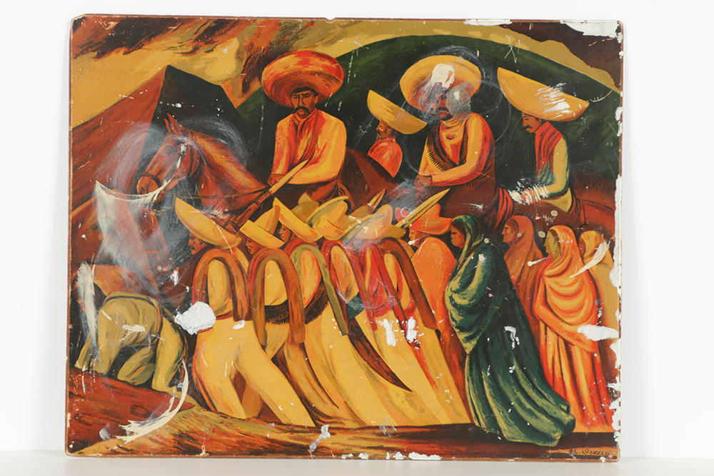 Oil Painting on Board of Abstract Flowers