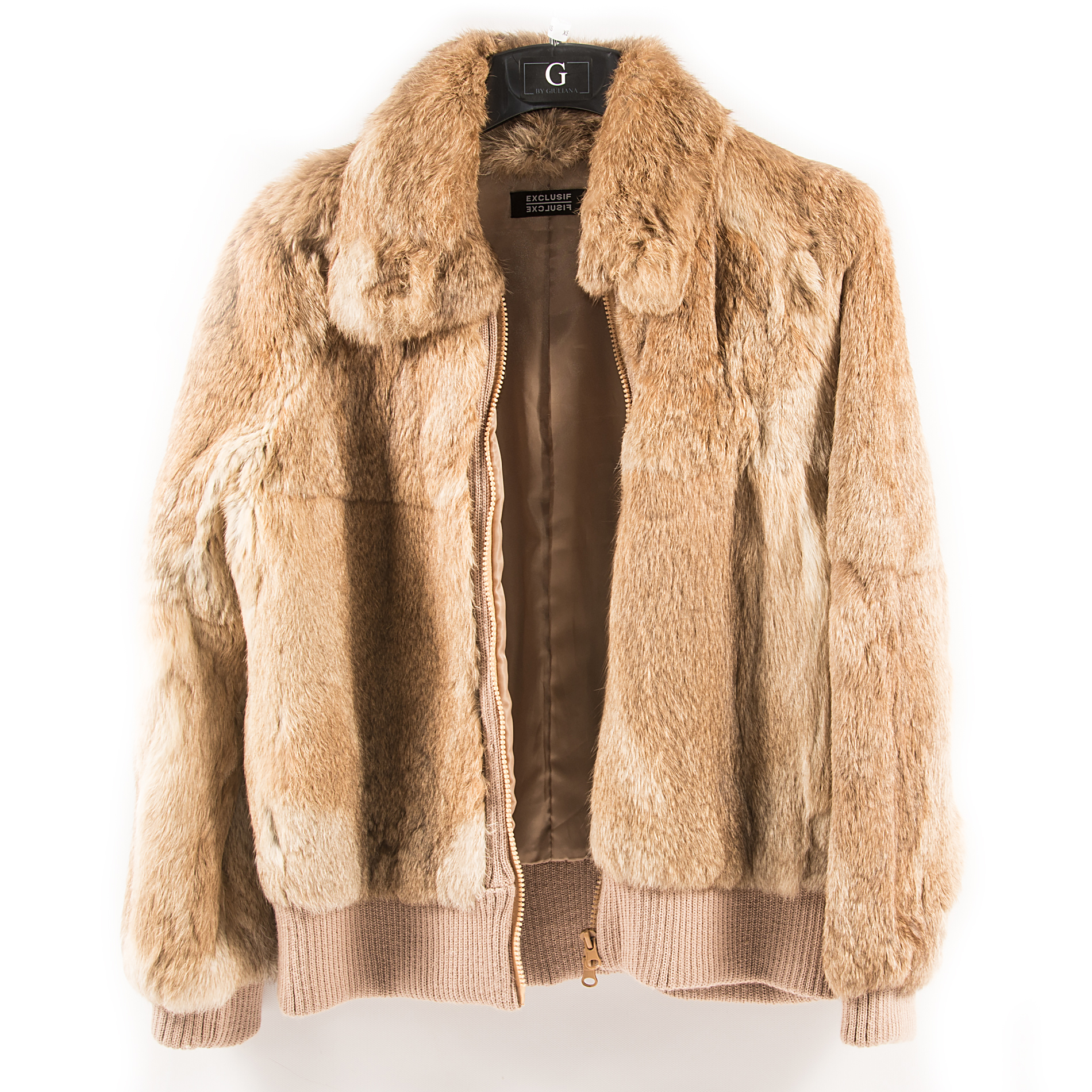 Exclusif Rabbit Fur Bomber Jacket