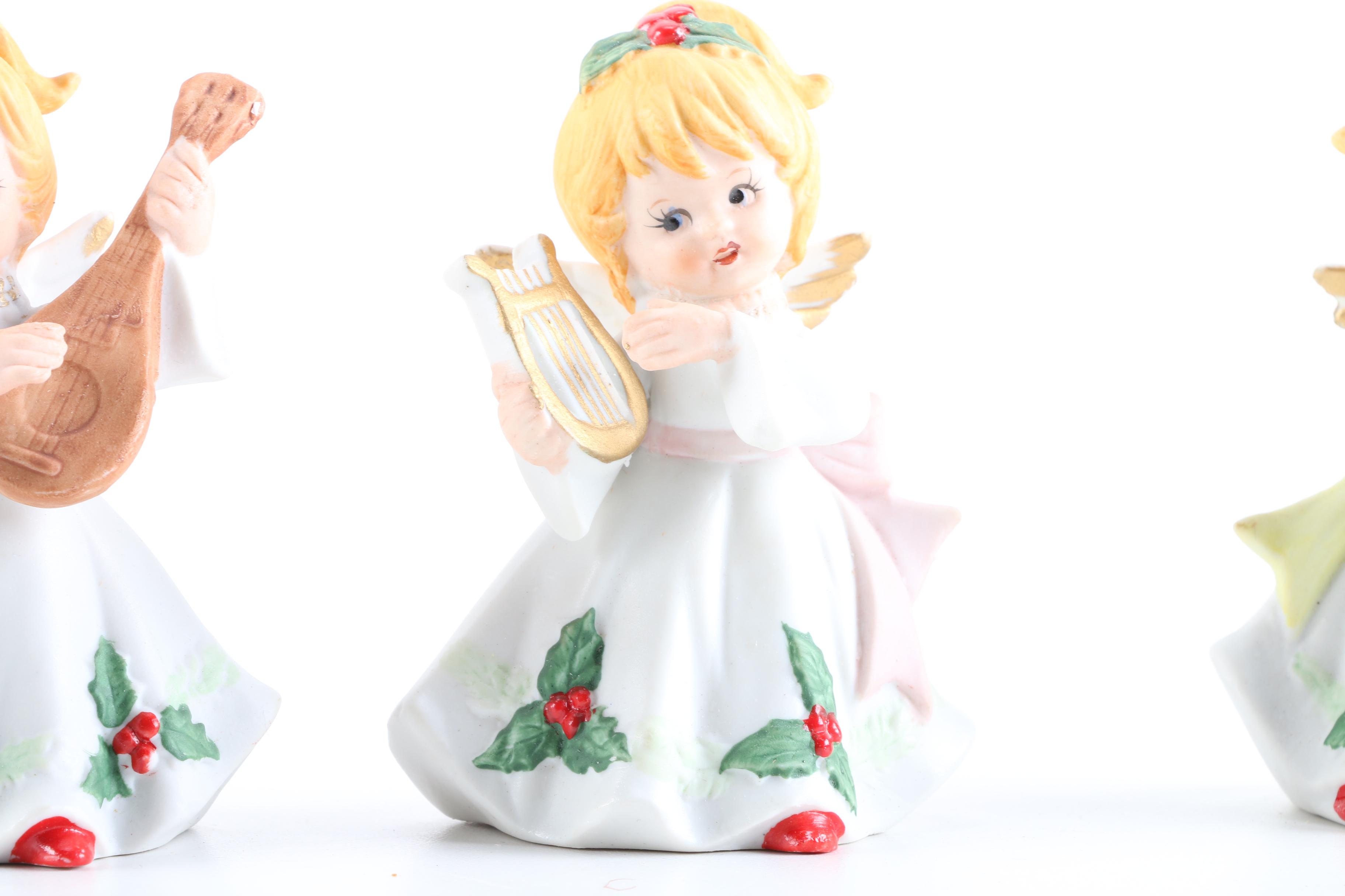 Homco Musician Angel Porcelain Figurines
