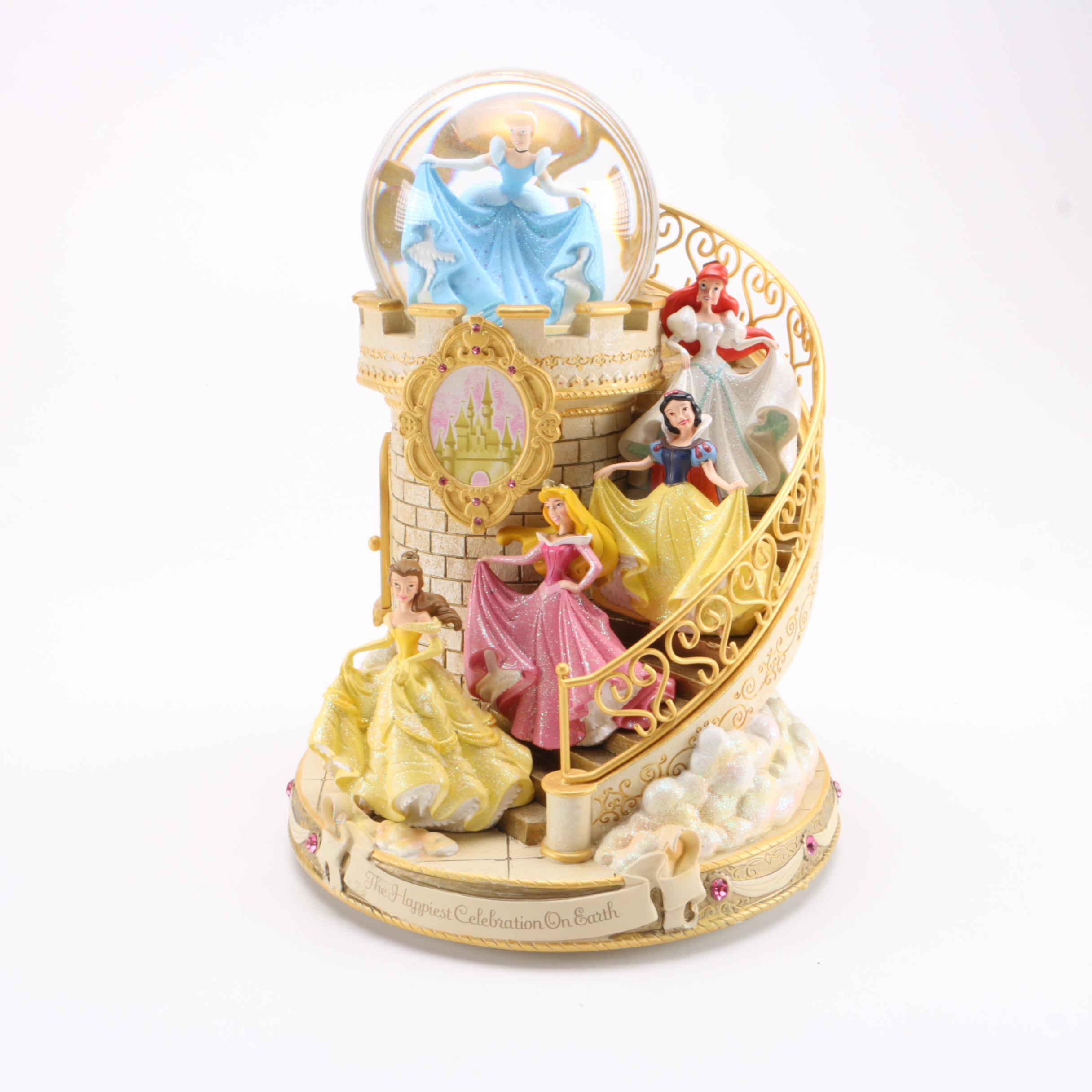 Disneyland Paris Exclusive Disney Princess Staircase Musical Snow Globe