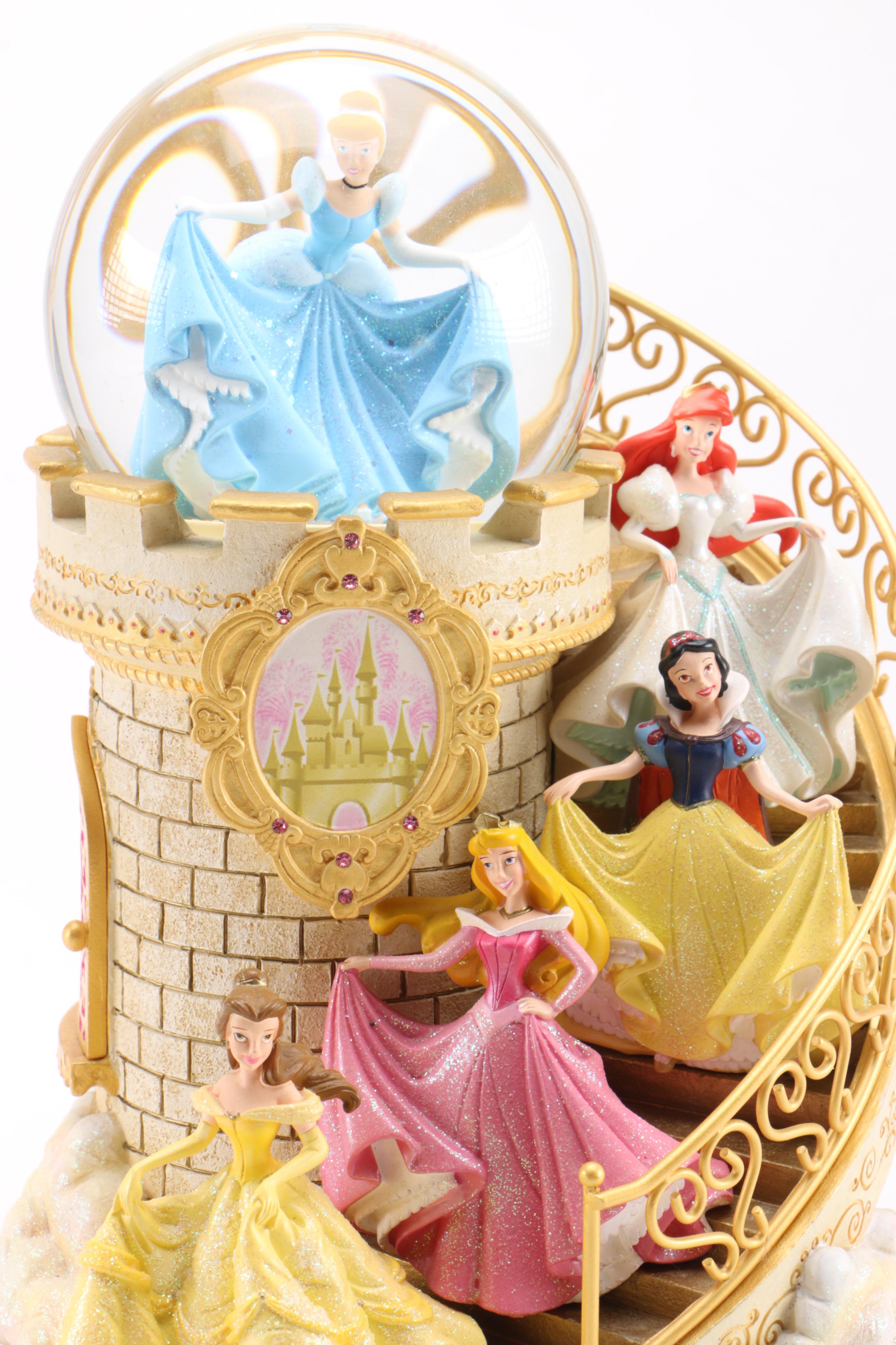 Disneyland Paris Exclusive Disney Princess Staircase Musical Snow Globe