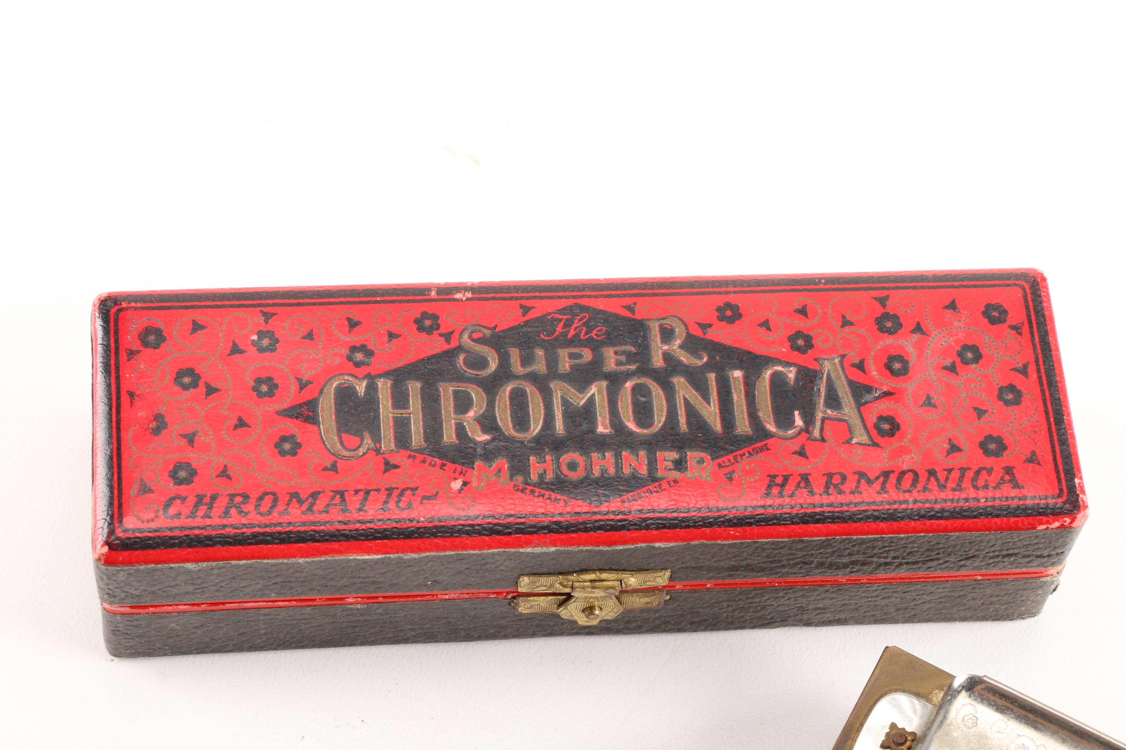 M. Hohner "Super Chromonica" Harmonica and Case