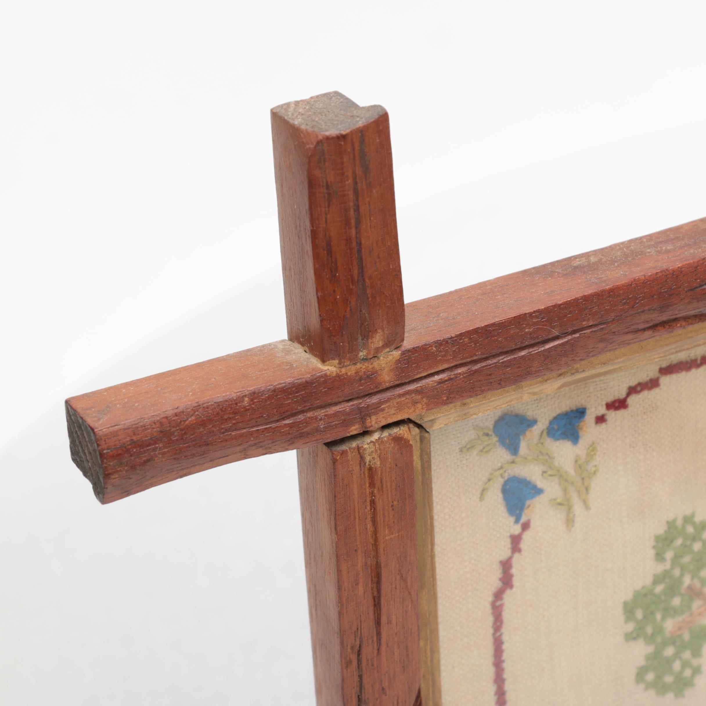 Vintage Framed Needlework Wall Decor