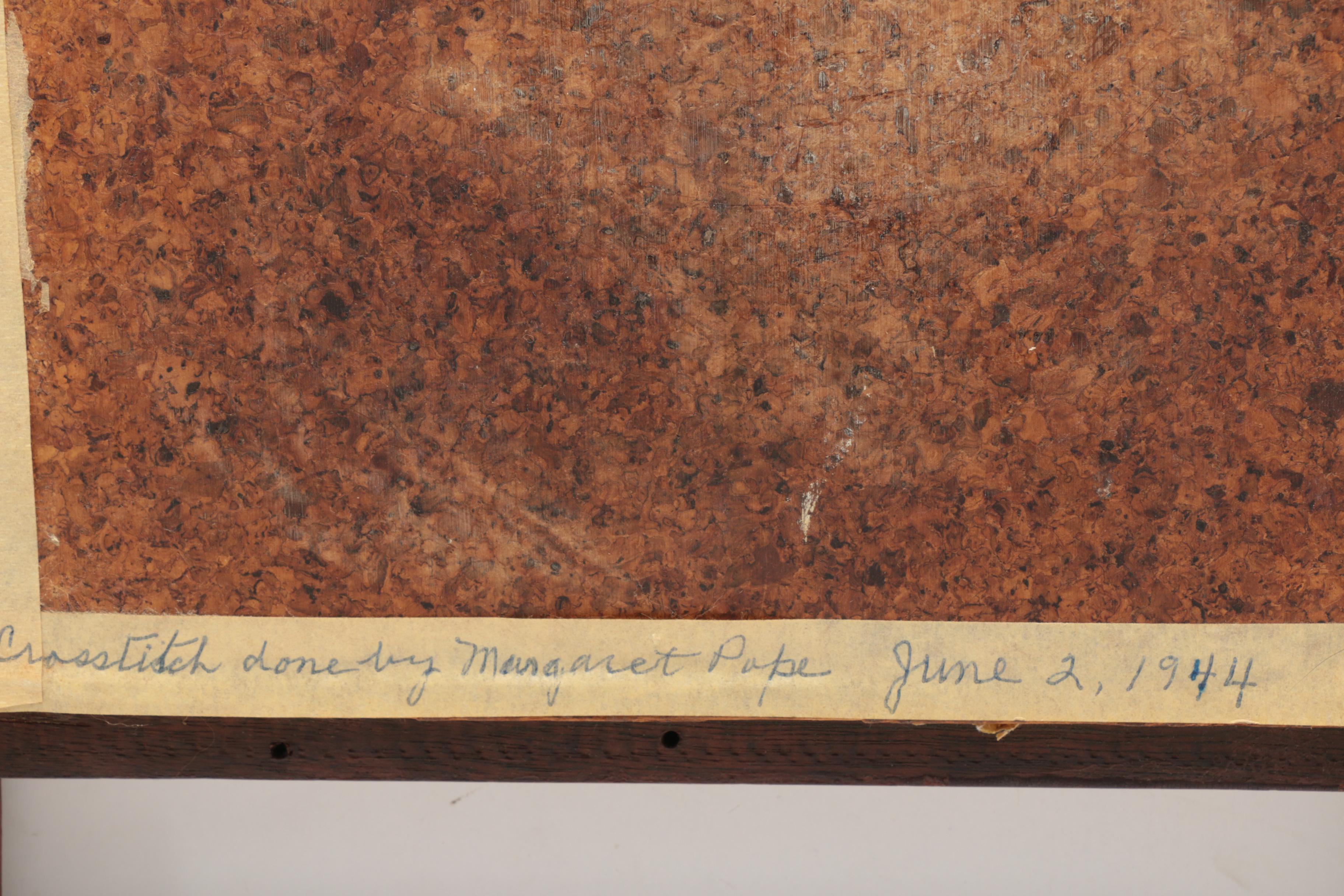 Vintage Framed Needlework Wall Decor