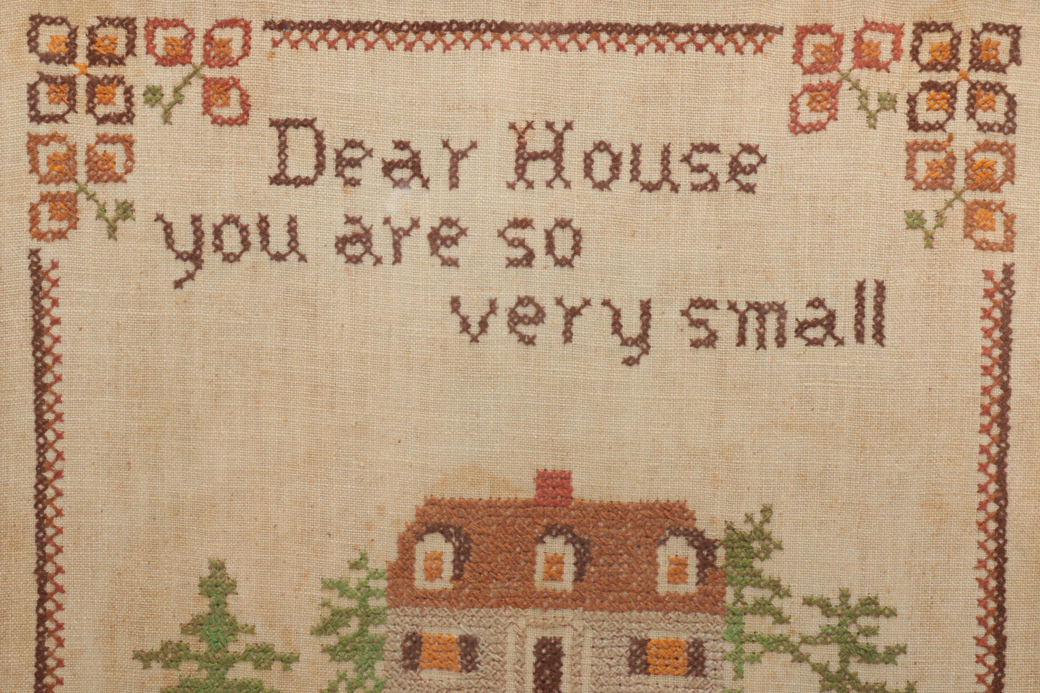 Vintage Framed Needlework Wall Decor