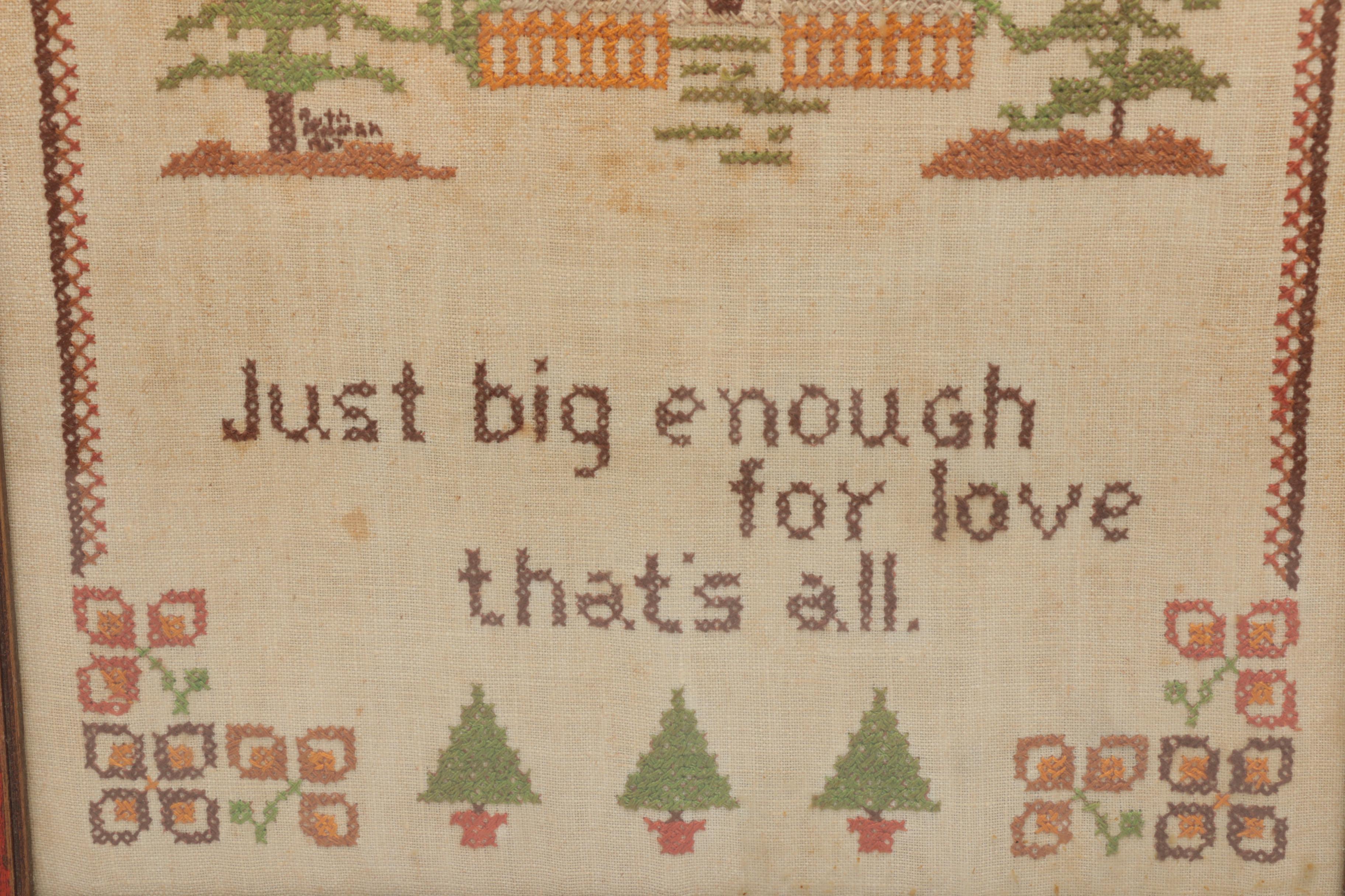 Vintage Framed Needlework Wall Decor