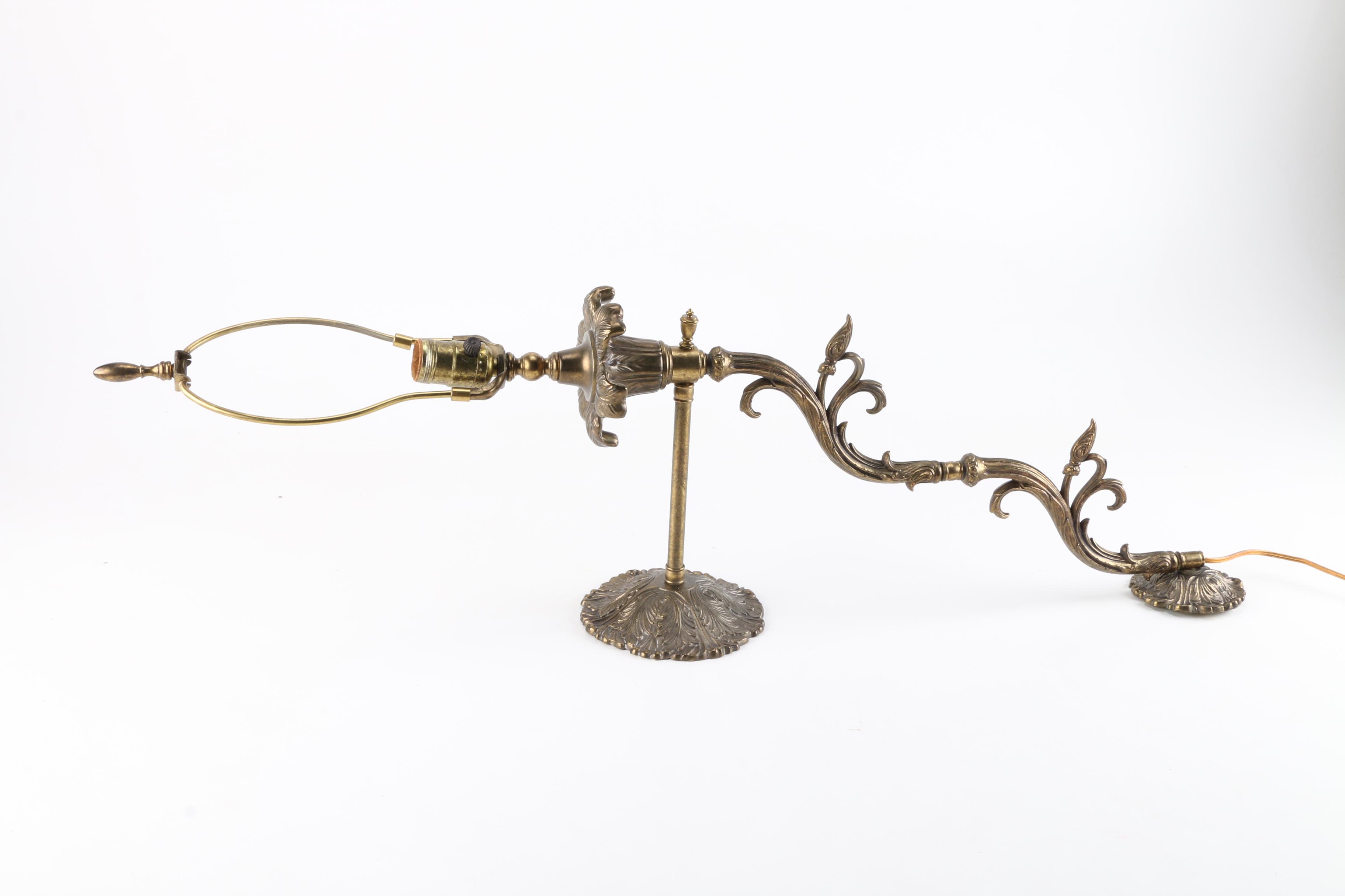 Ornate Foliate Brass Wall Sconce