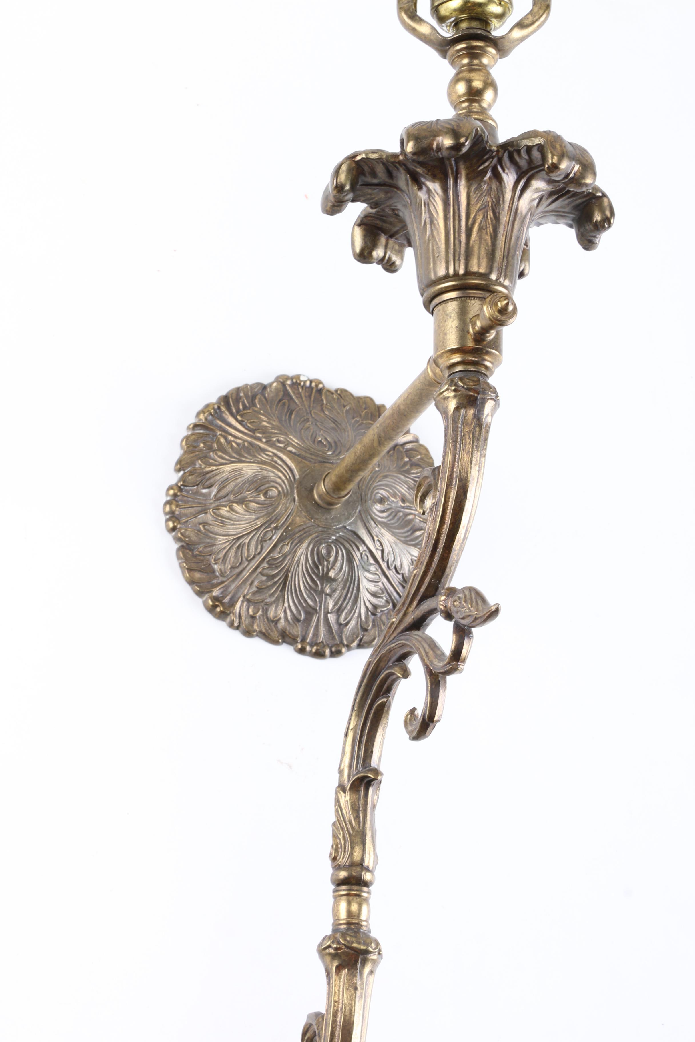 Ornate Foliate Brass Wall Sconce