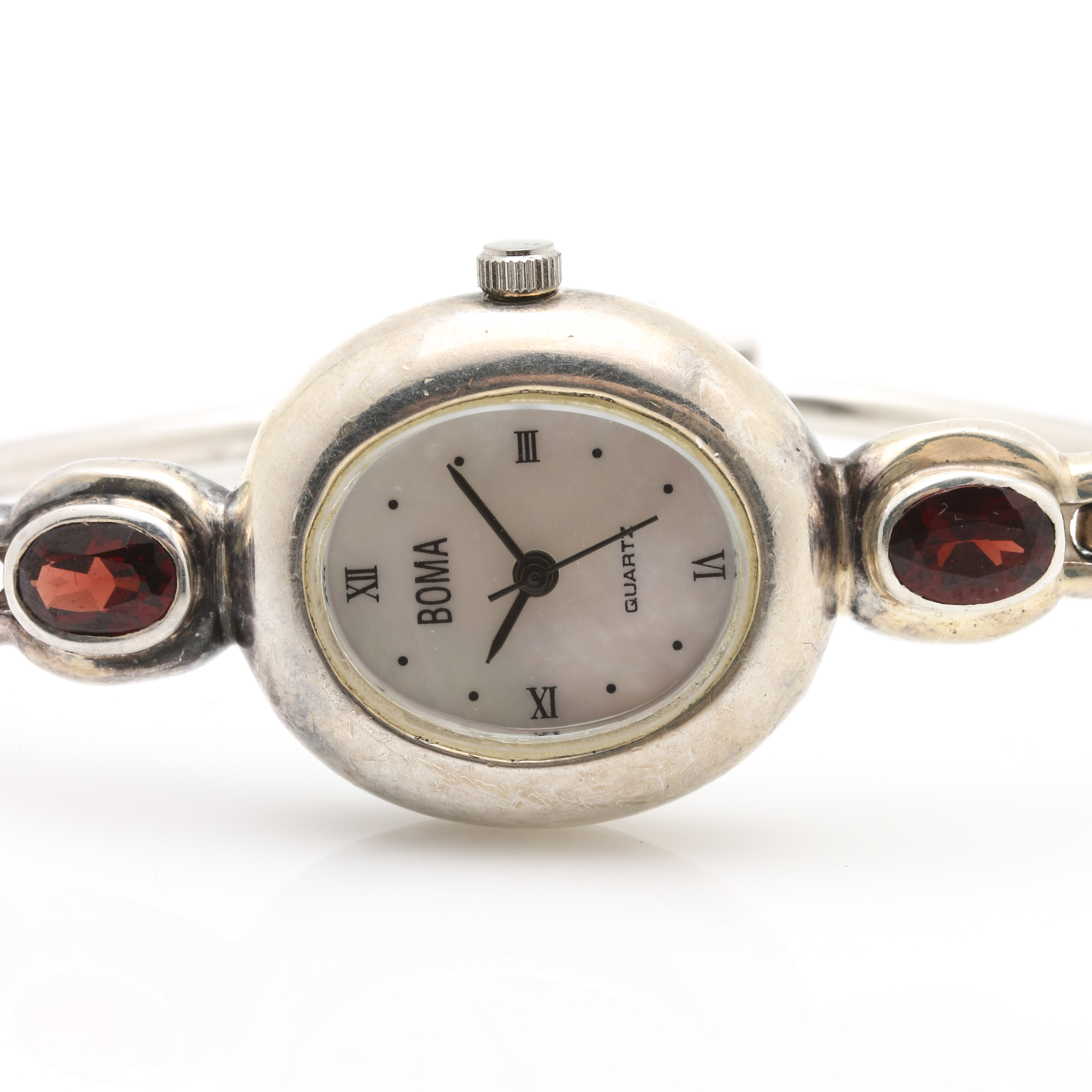 Boma Sterling Silver and Garnet Watch