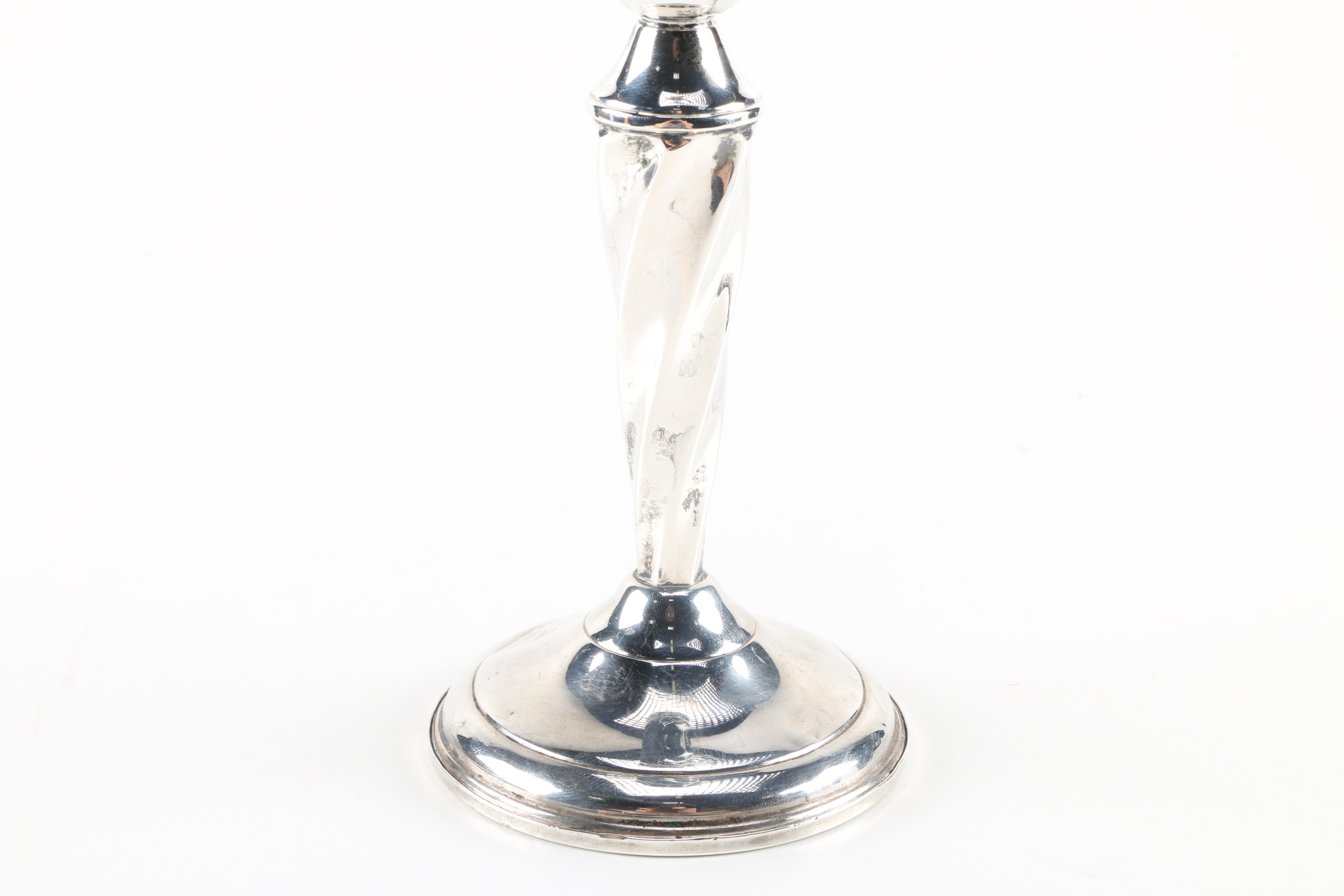Garden Silversmiths and National Silver Company Sterling Candle Holders