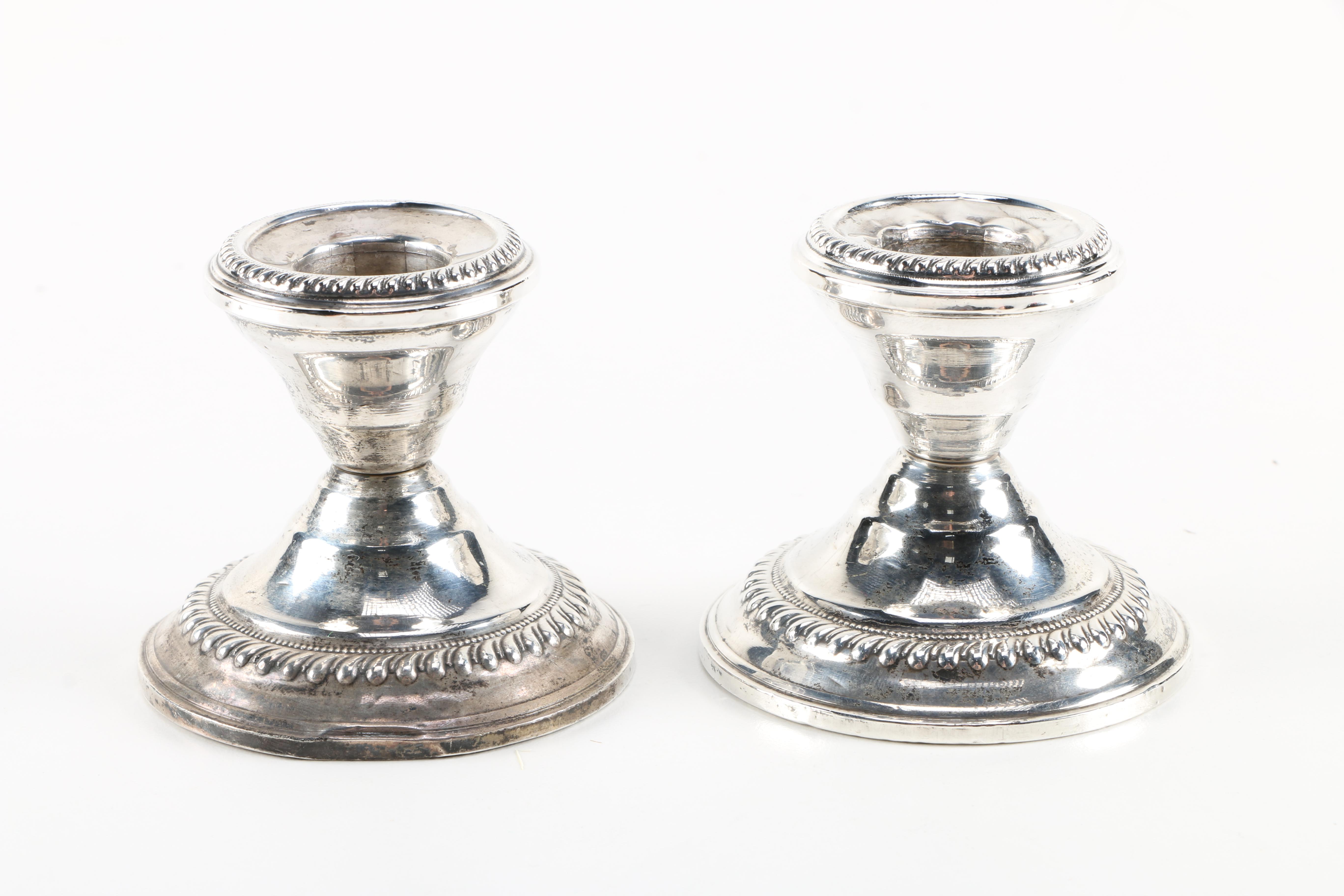 Garden Silversmiths and National Silver Company Sterling Candle Holders