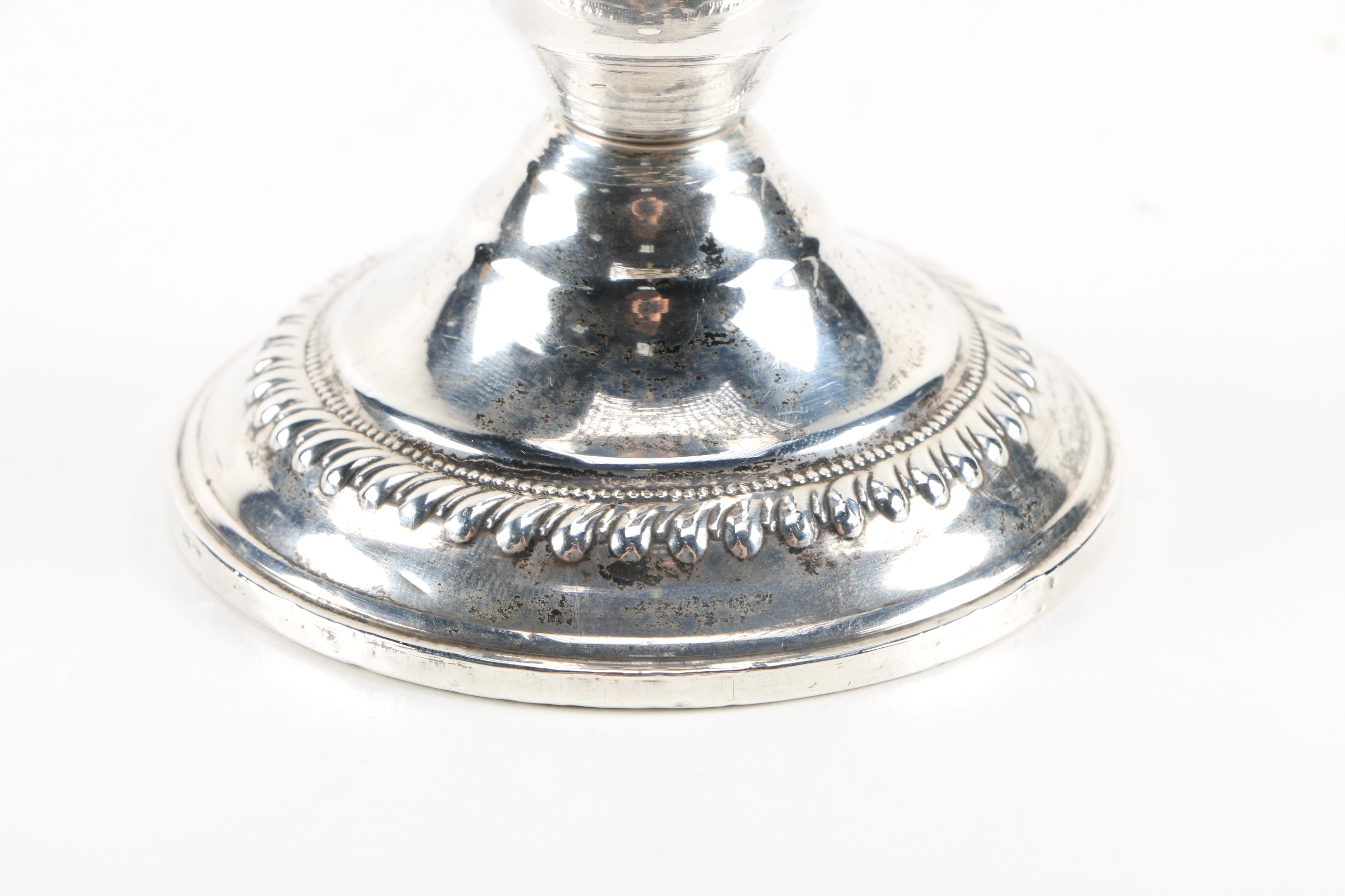 Garden Silversmiths and National Silver Company Sterling Candle Holders