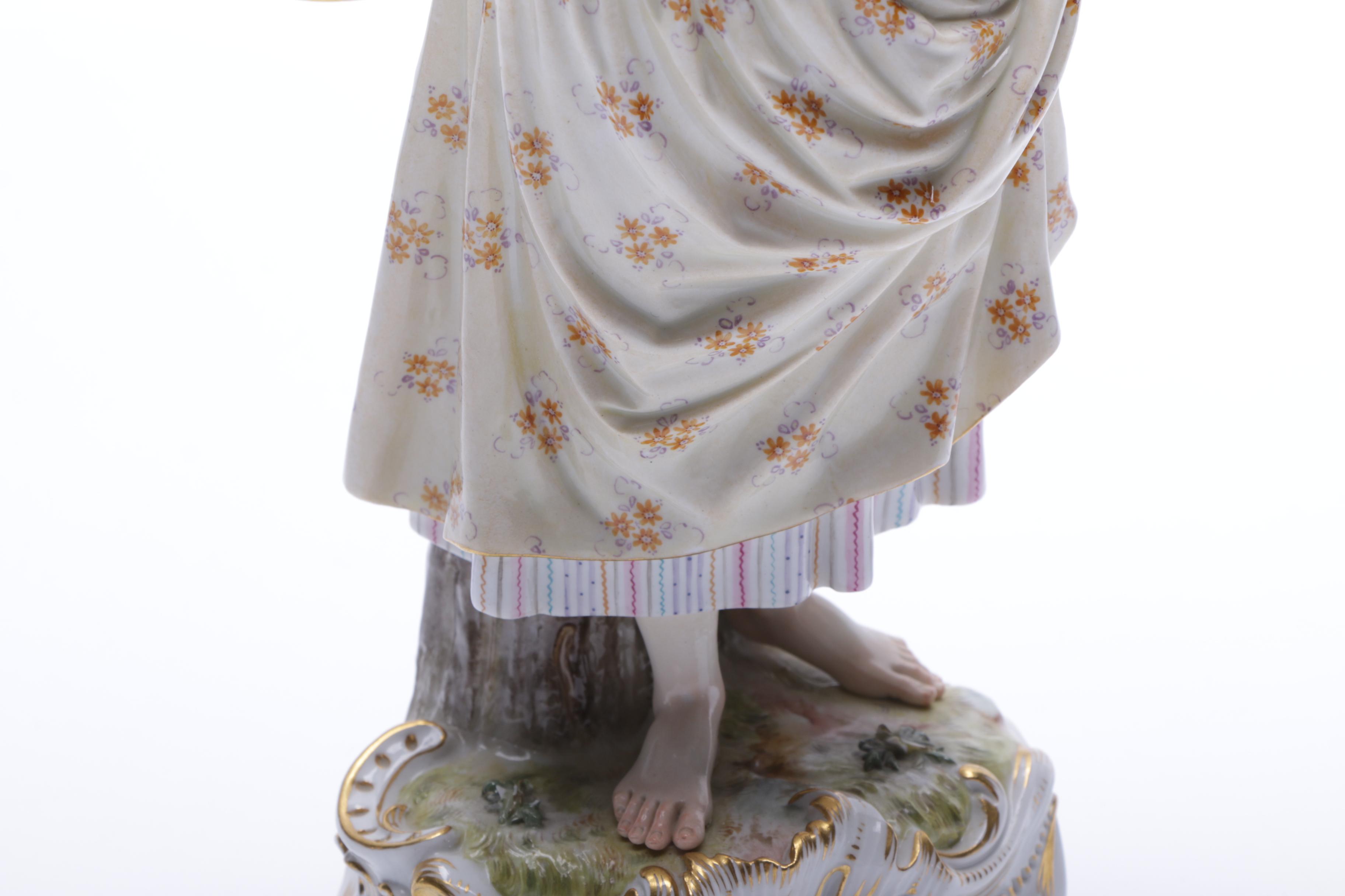 Reproduction Meissen Porcelain Female Sculpture