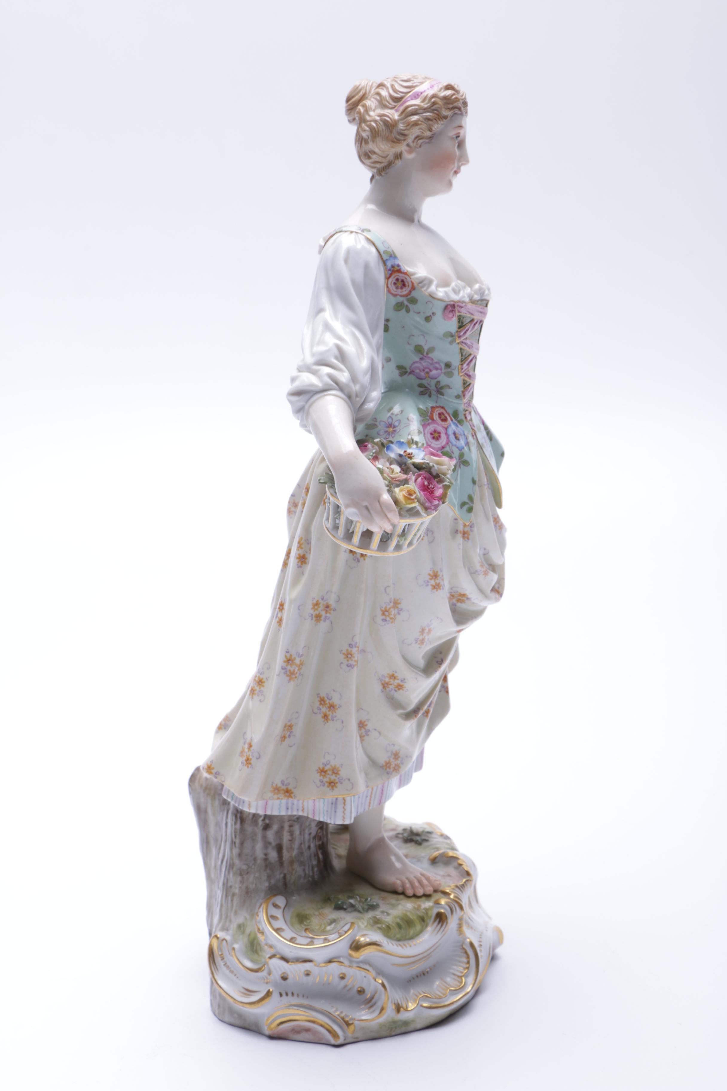 Reproduction Meissen Porcelain Female Sculpture
