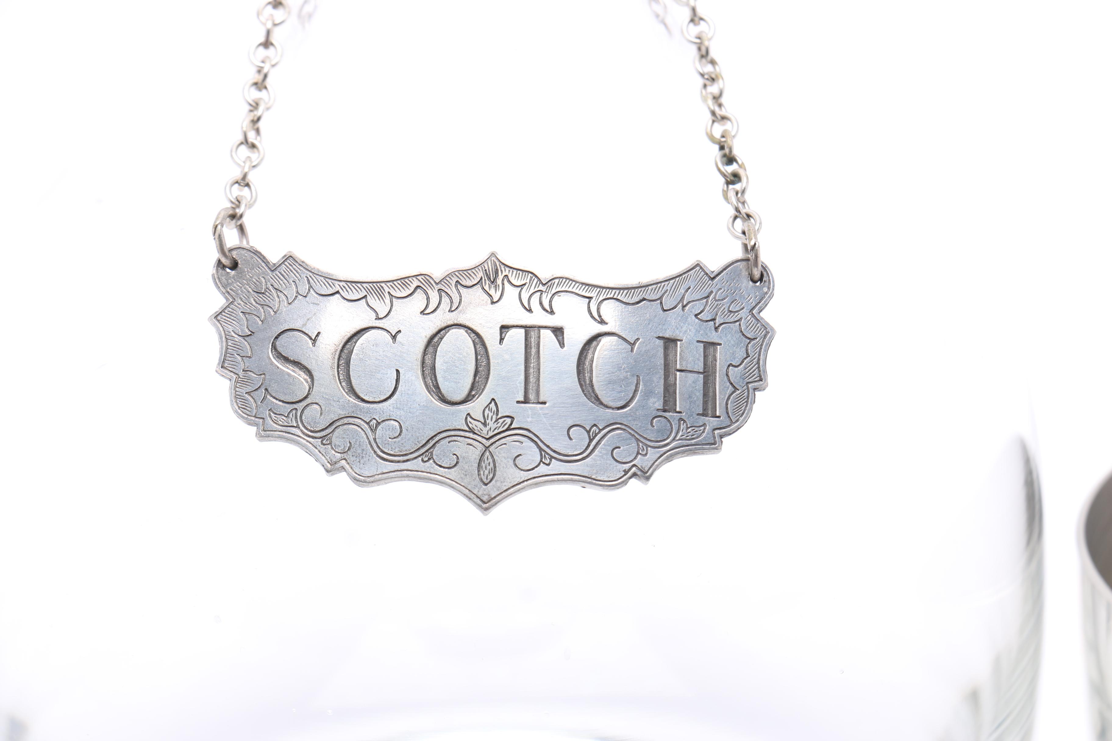 Decanter With Stieff Pewter Tag and Jefferson Cup