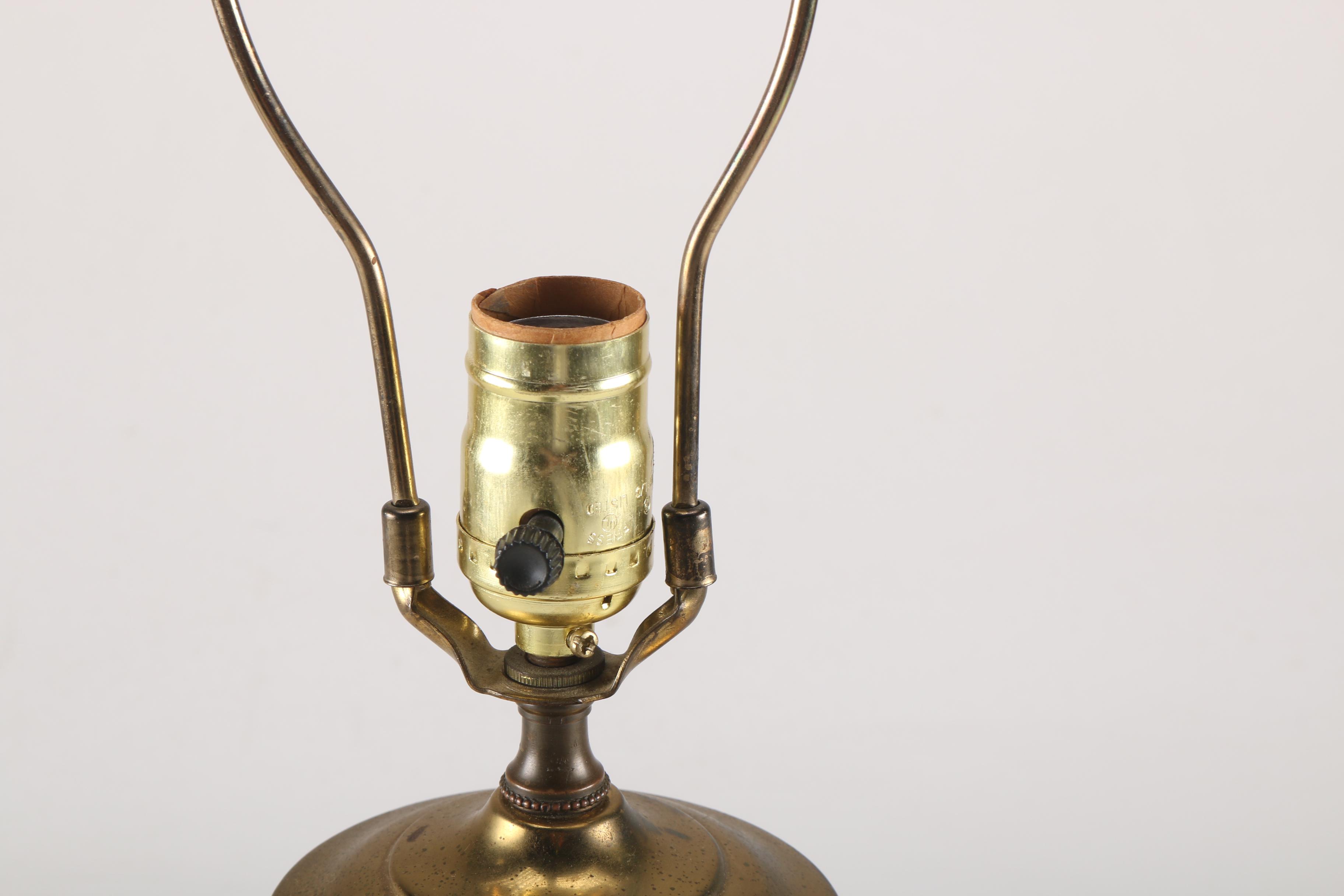 Ornate Brass Table Lamp with Oriental Motif