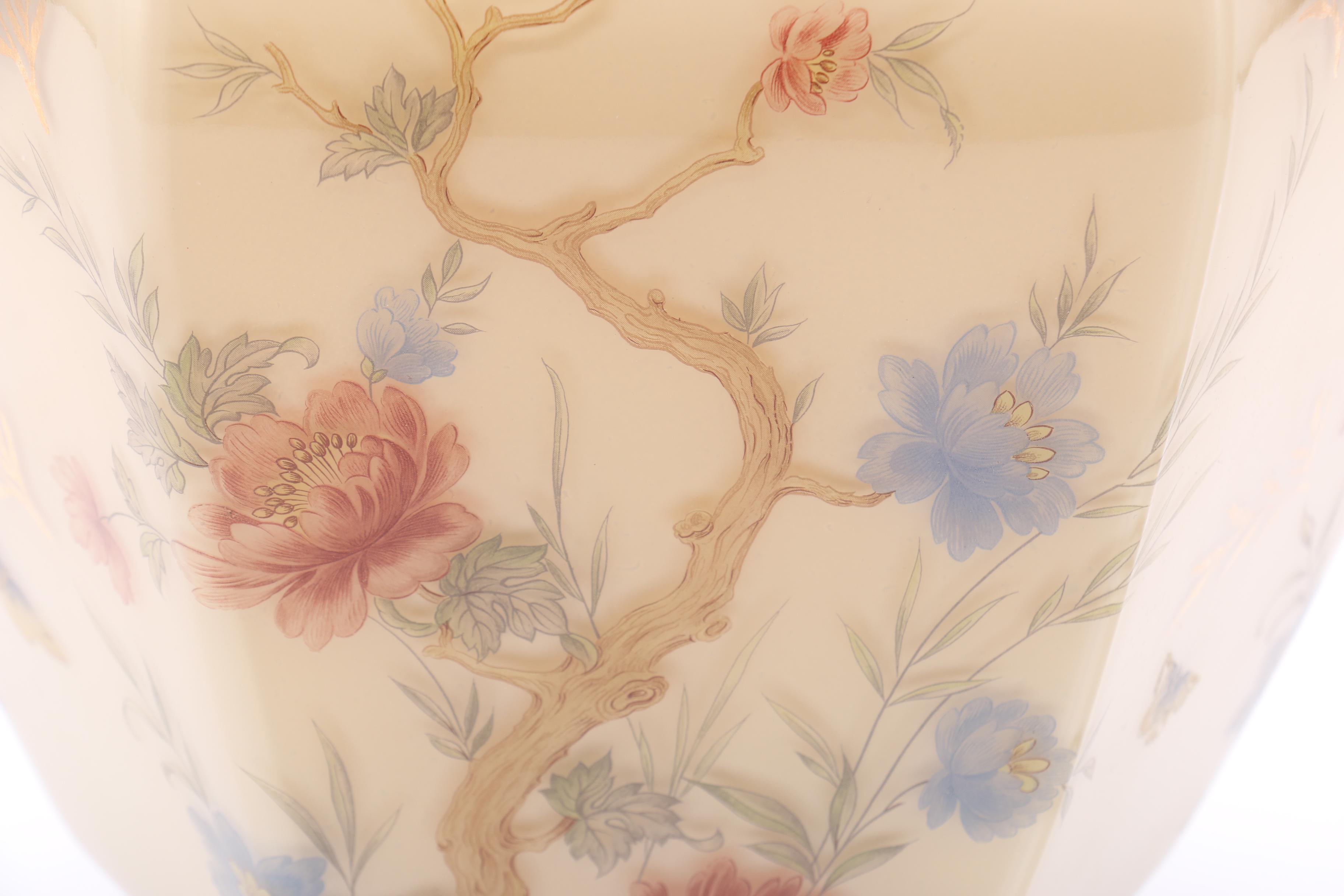 Floral Glass Table Lamp