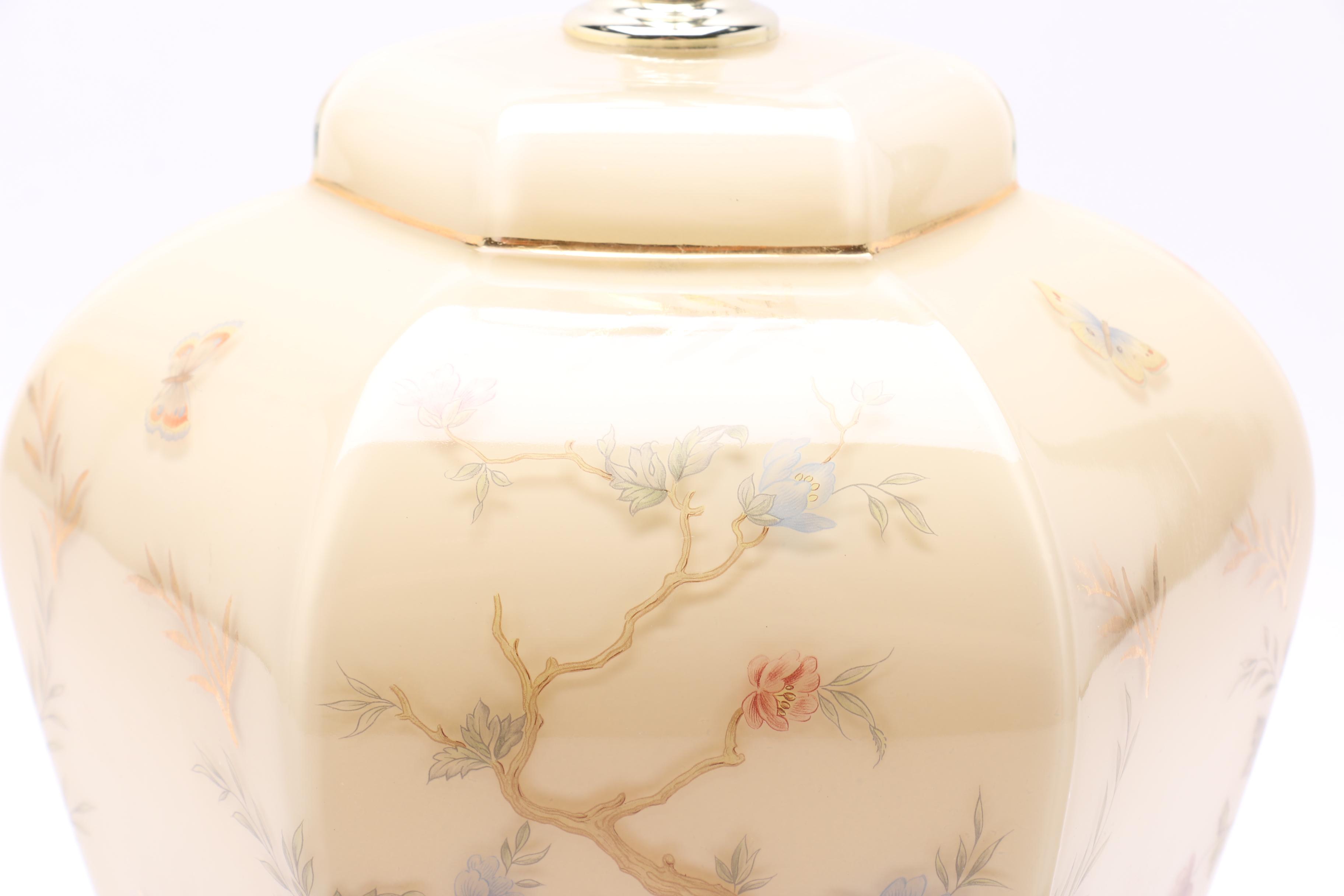 Floral Glass Table Lamp