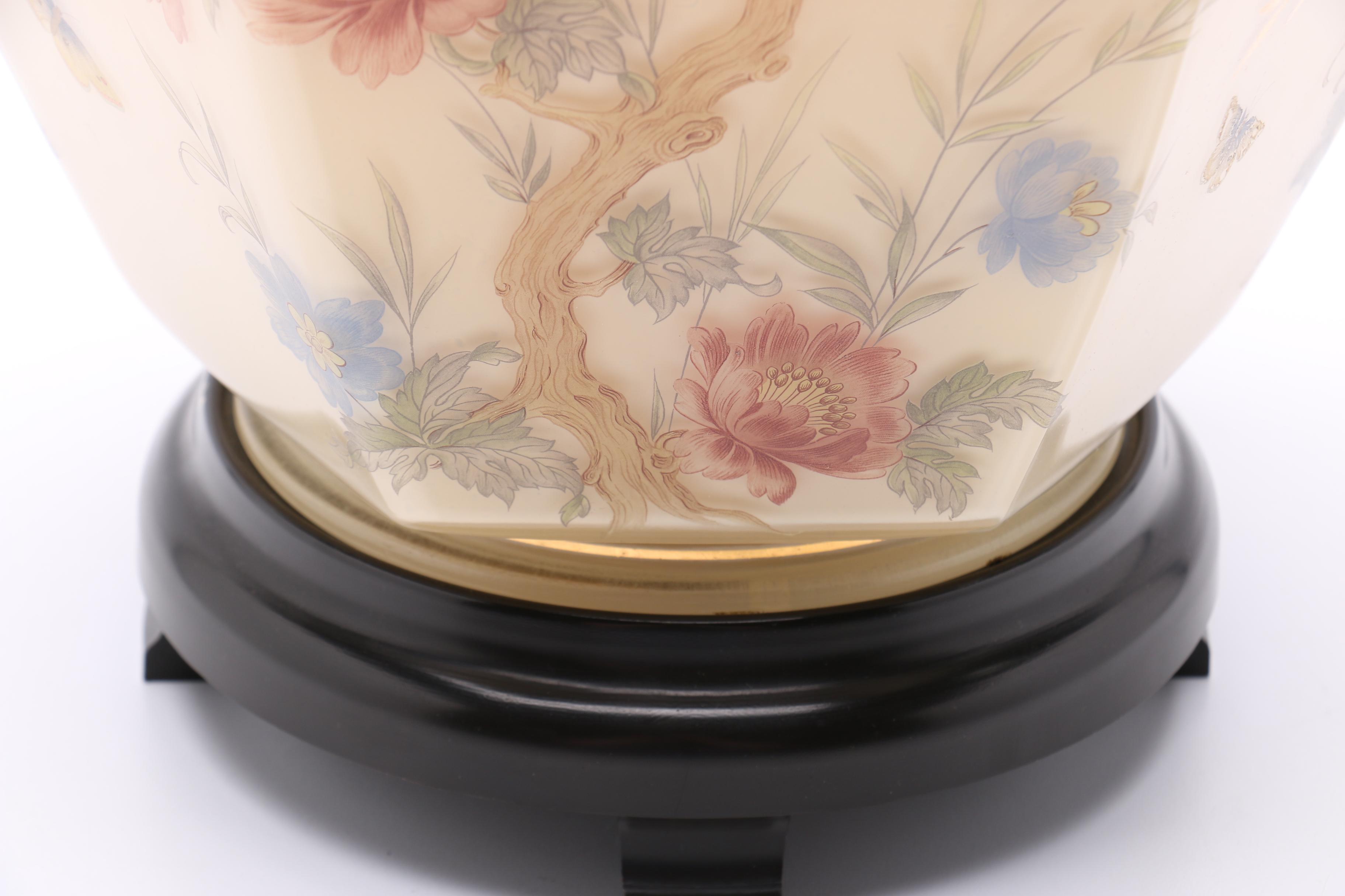 Floral Glass Table Lamp