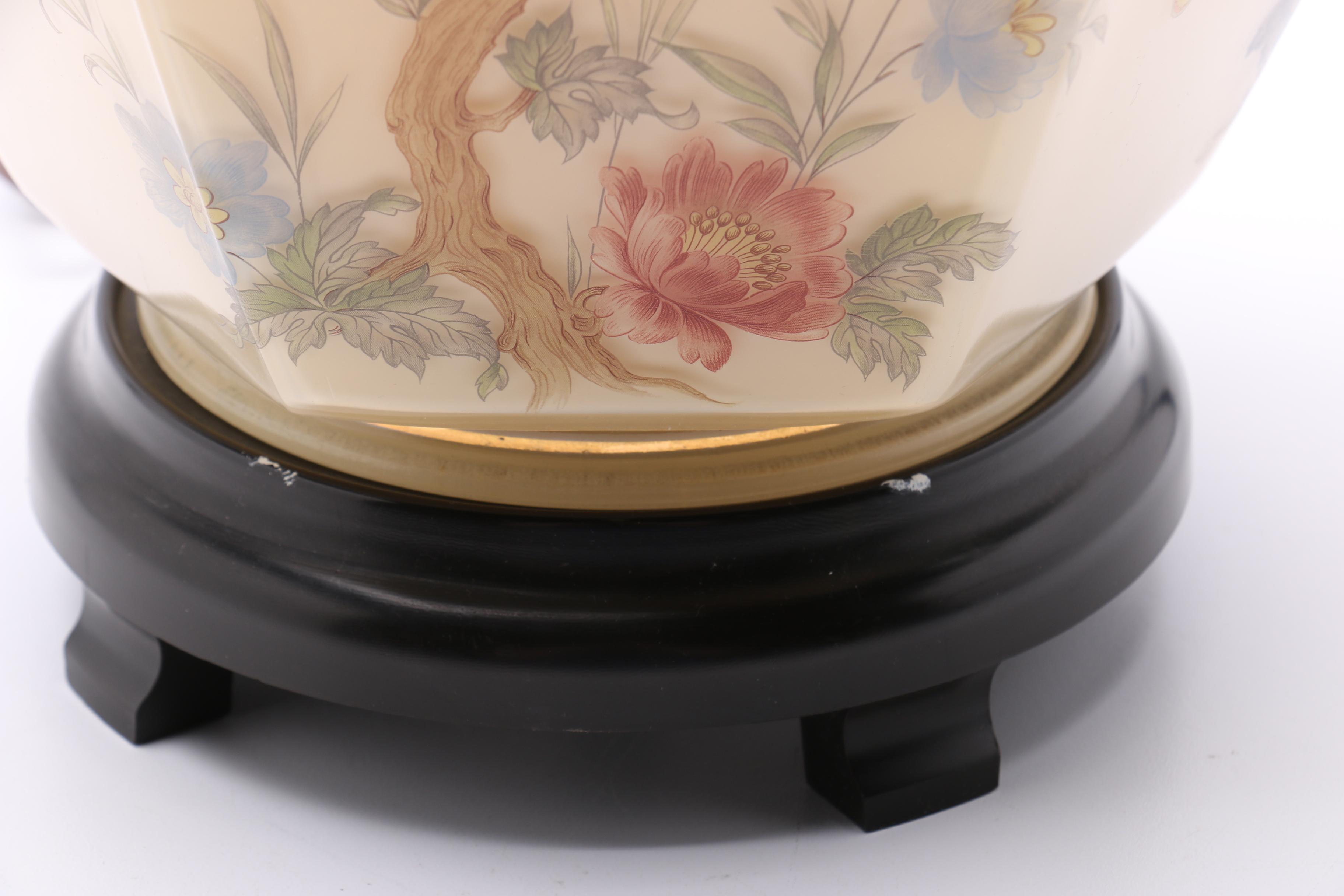 Floral Glass Table Lamp