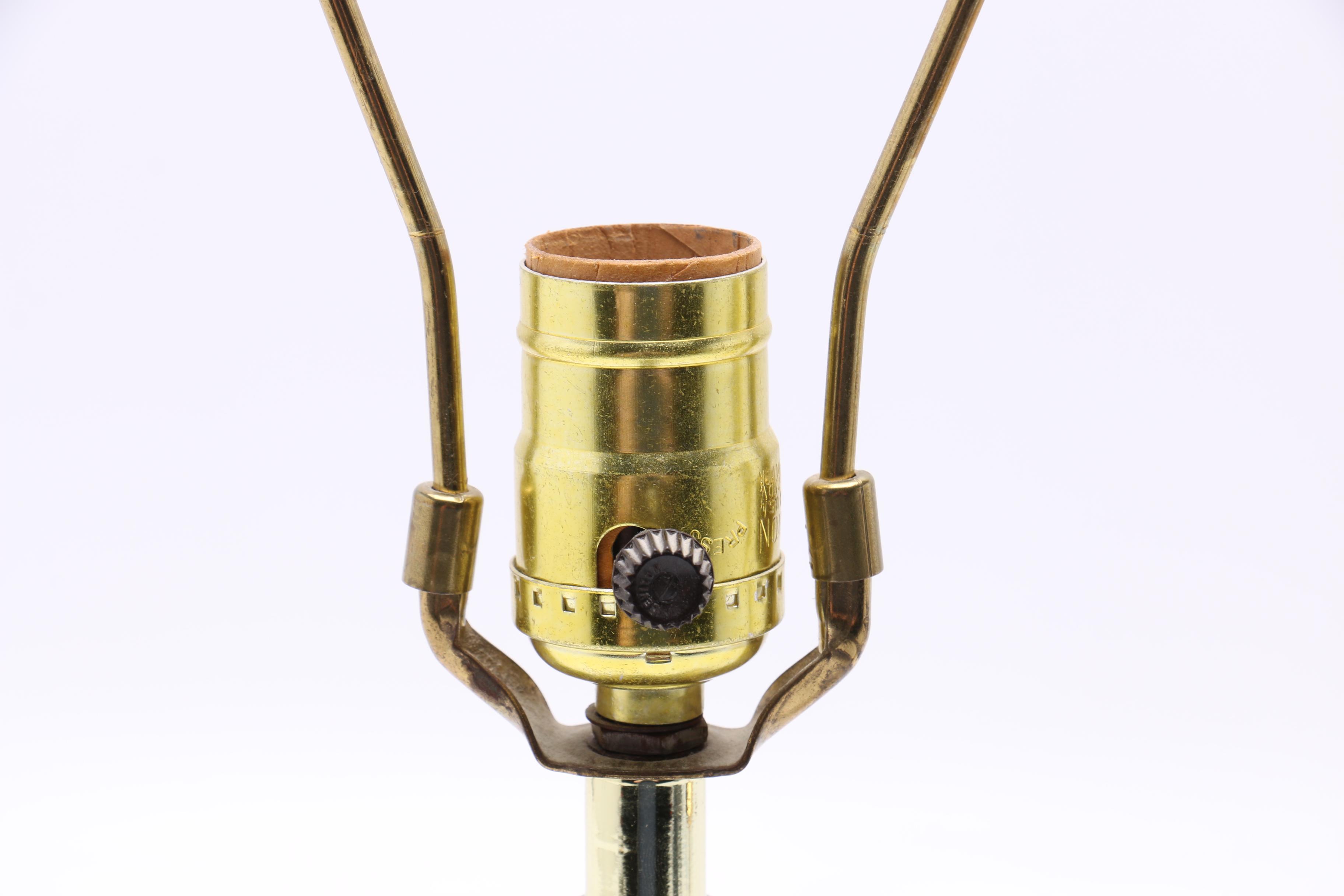 Pair of Brass and Glass  Table Lamps