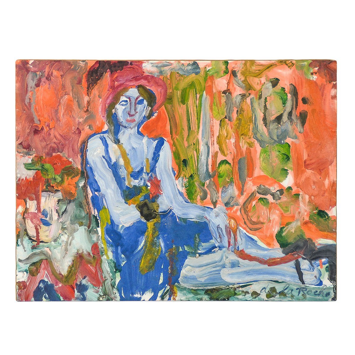 Janet Ament de la Roche Oil and Graphite Painting on Paper