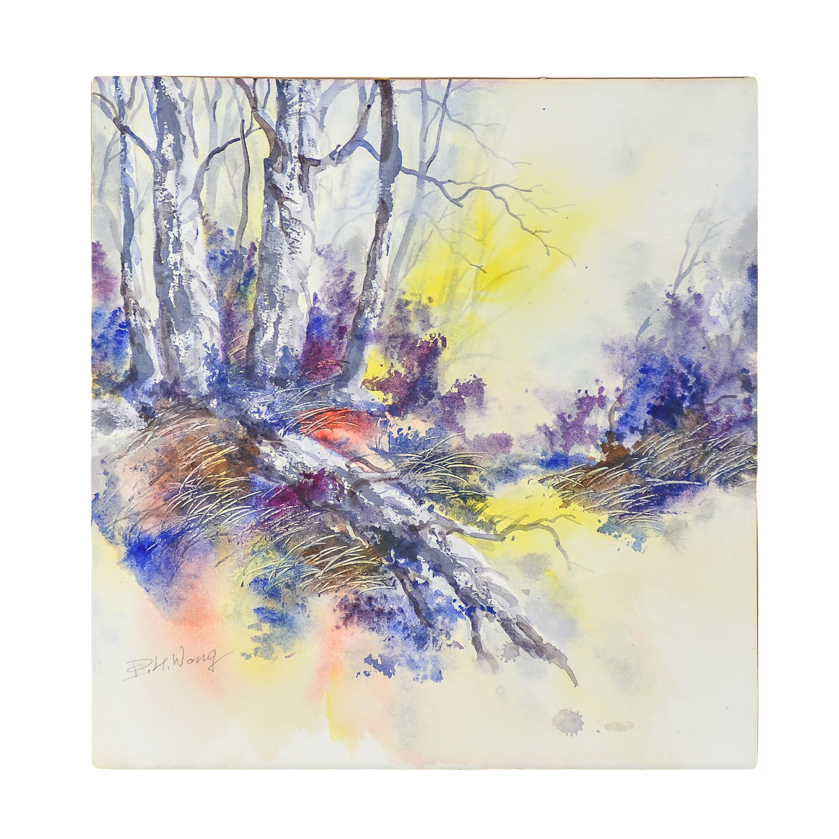 David P. H. Wong Watercolor Painting on Paper